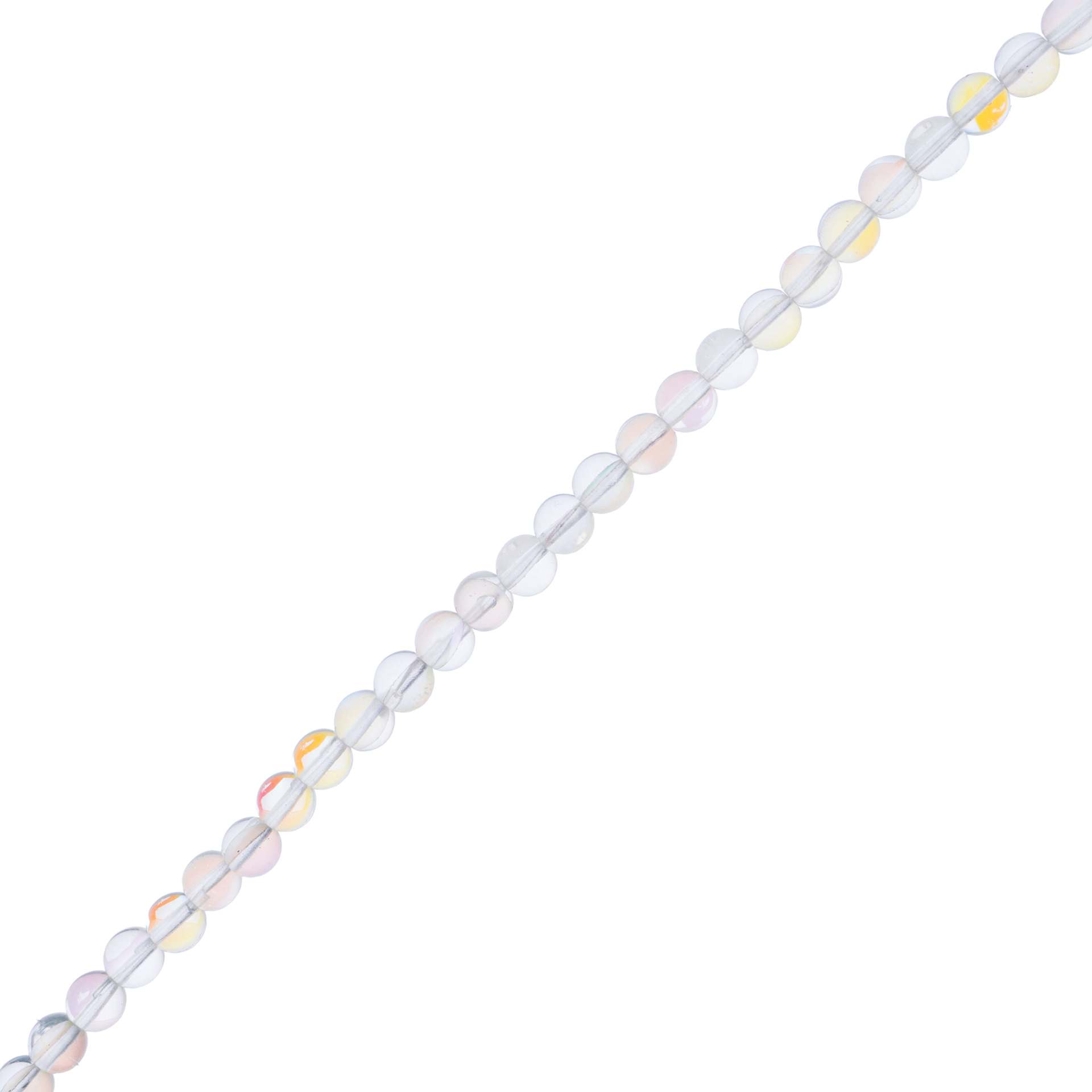 John Bead Crystal Lane DIY Glow in the Dark Round Bead Strand - Crystal AB, 7 in
