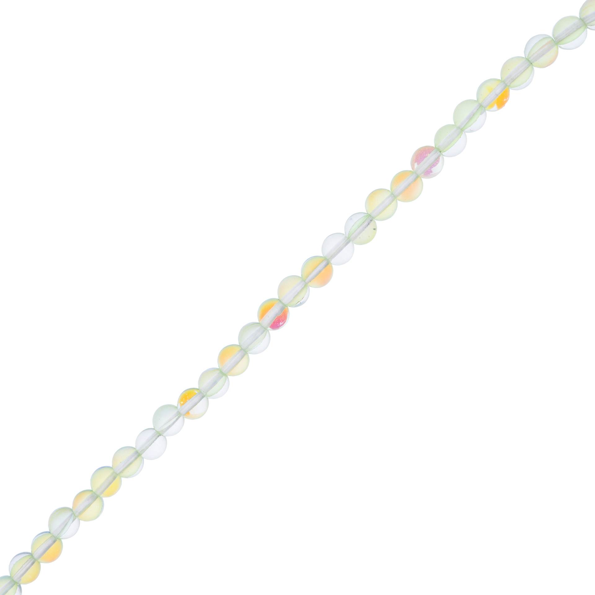 John Bead Crystal Lane DIY Glow in the Dark Round Bead Strand - Green AB, 7 in