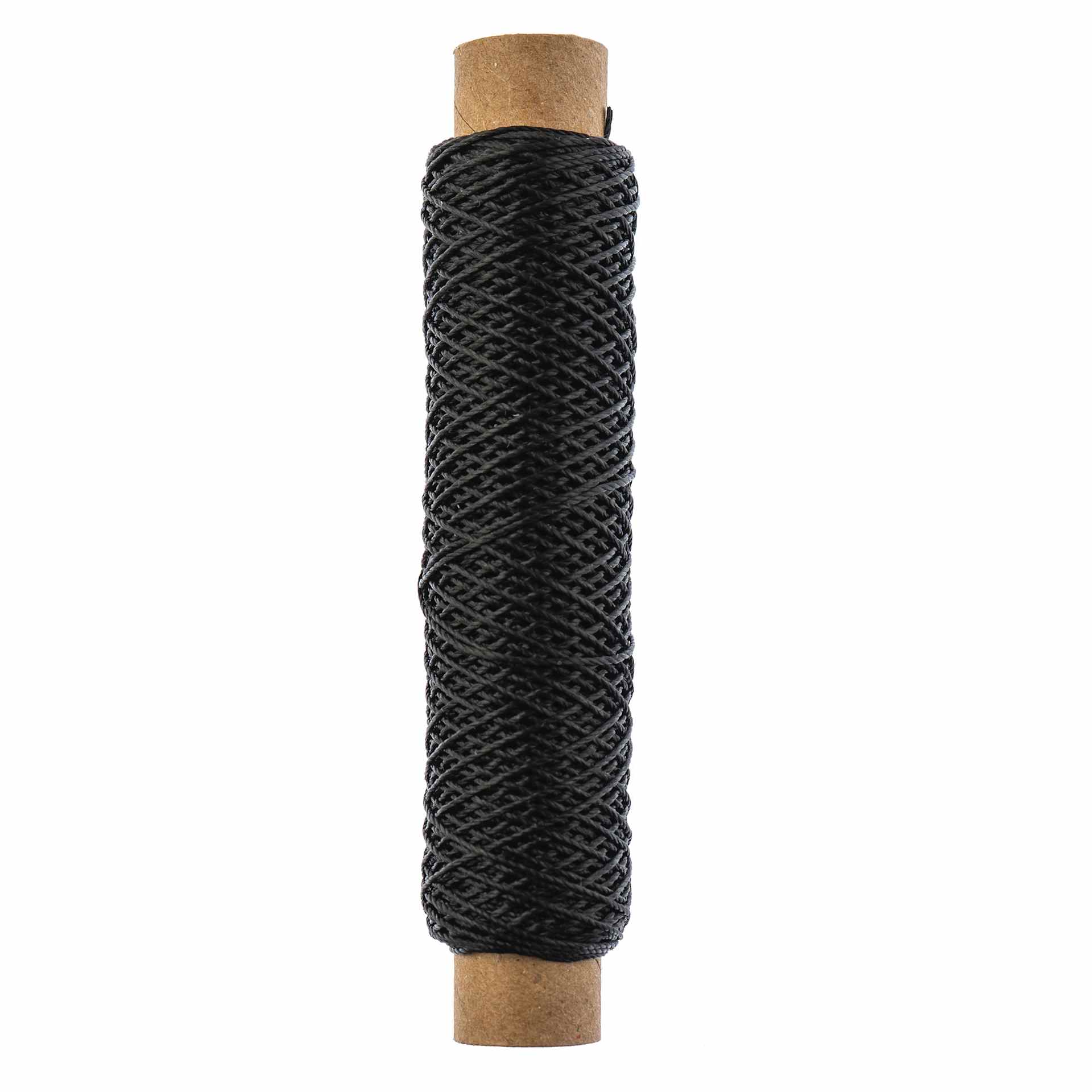 Gudebrod Waxed Polyester Thread - Black, 25 yd Spool