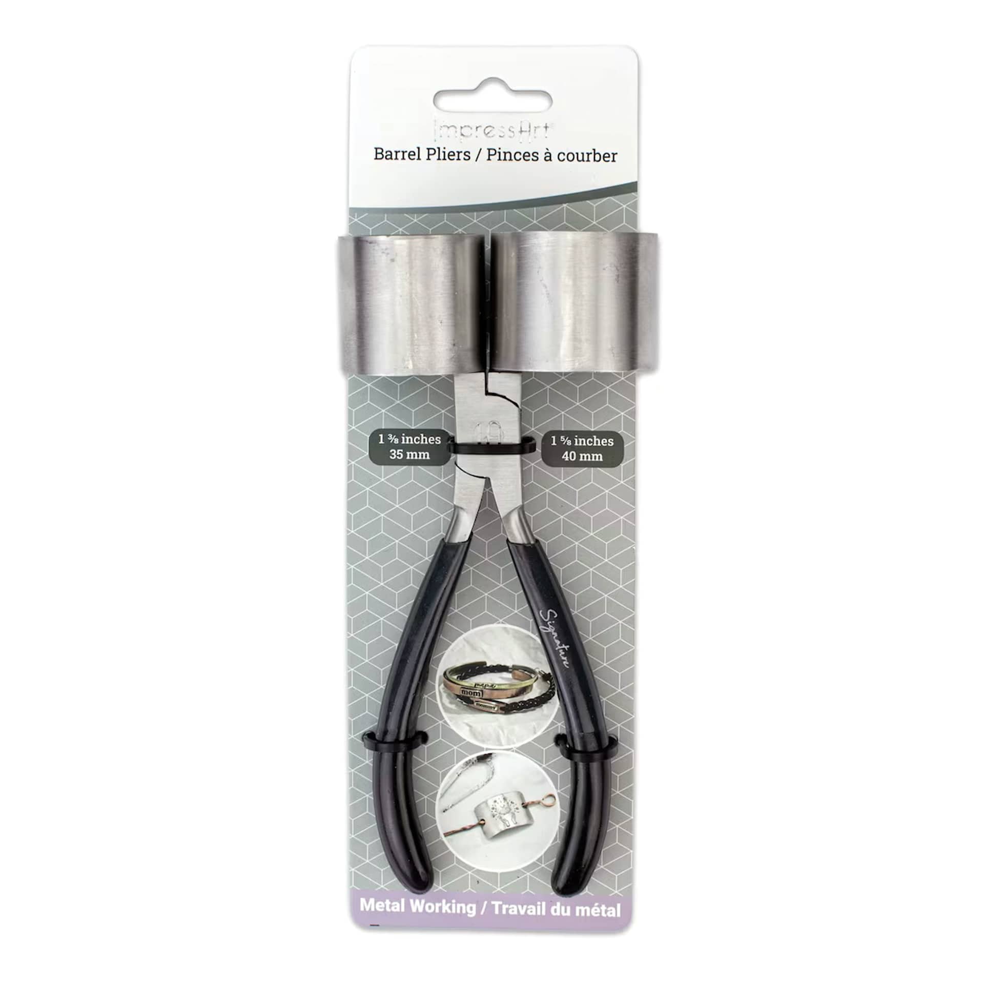 ImpressArt Signature Metal-Working Bending Barrel Pliers front of packaging