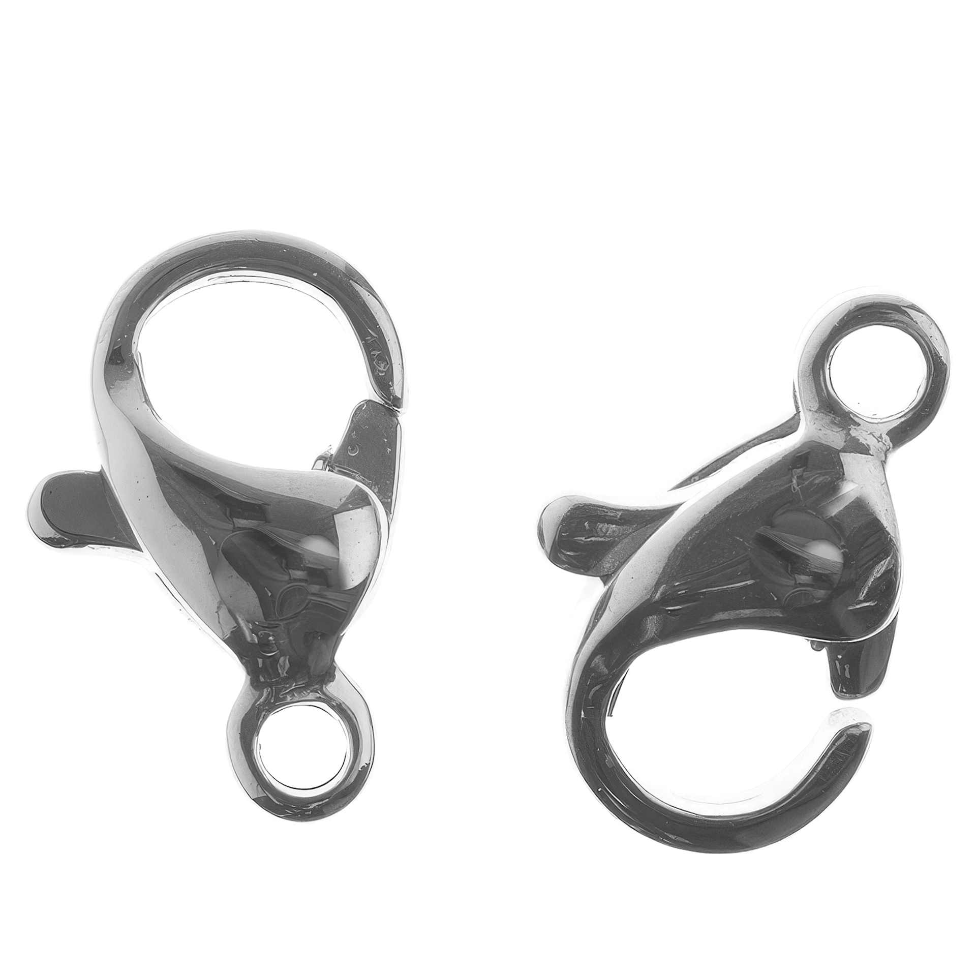 John Bead Stainless Steel Jewelry Clasps - Pkg of 10, Lobster Clasp, 10 mm x 6.5 mm