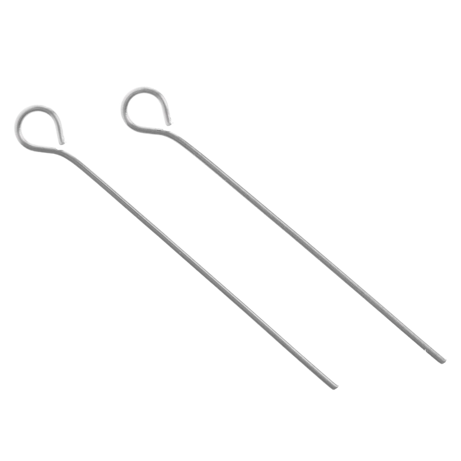 John Bead Stainless Steel Eye Pins - Pkg of 100, 30 mm showing two pins