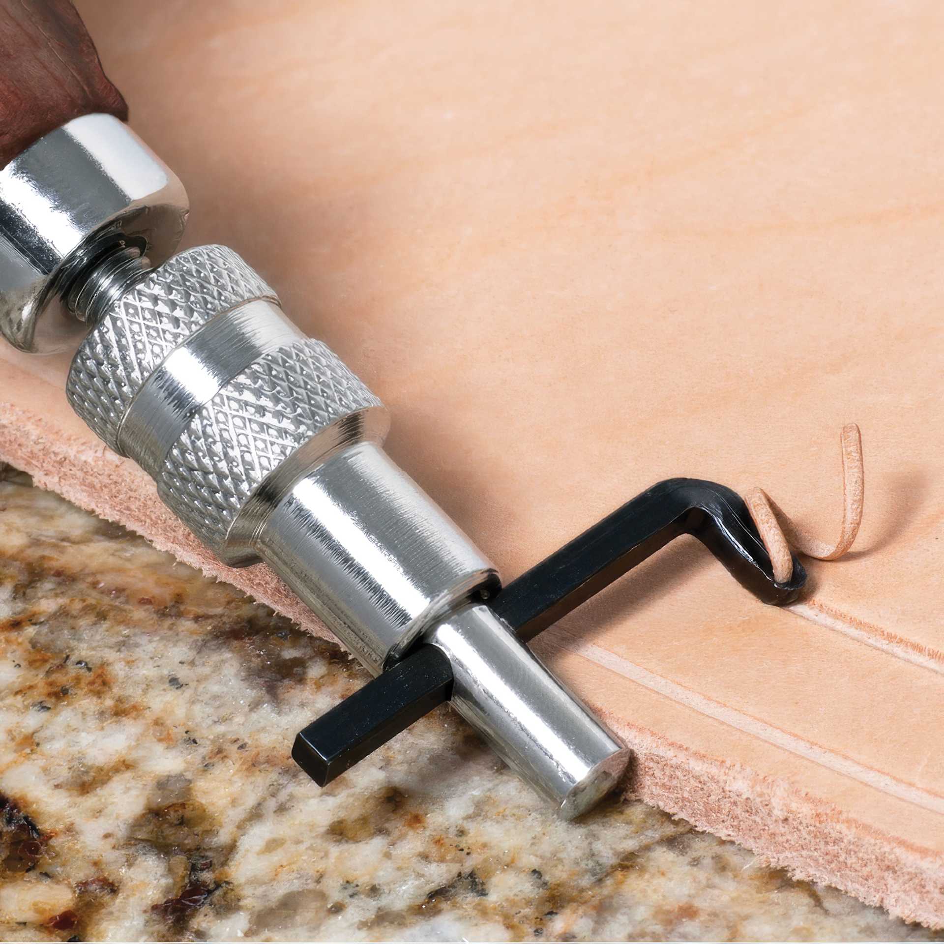 John Bead Metal Complex Adjustable Leather Groover - 5.5" Handle adding grooves to leather