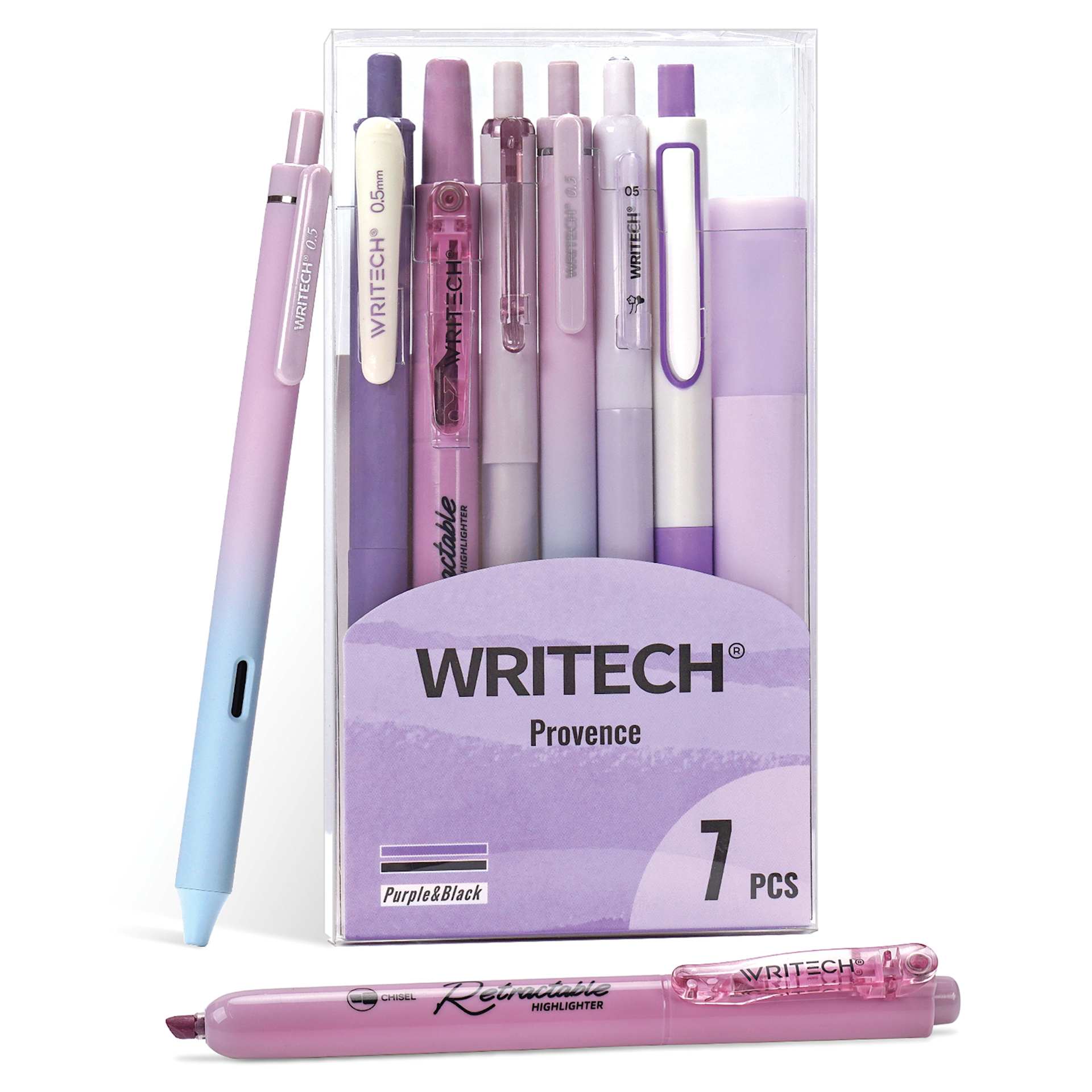 Writech Color Coded Writing Set - Set of 7, Provence, pens with packaging