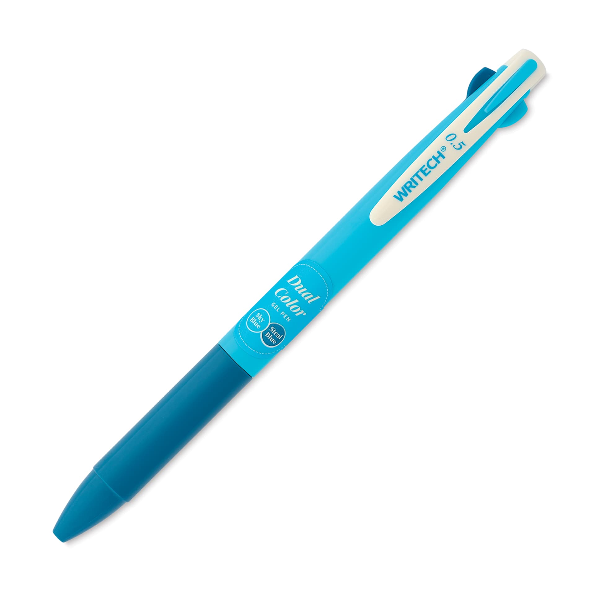 Writech Dual Color Gel Pen - Sky Blue/Steel Blue