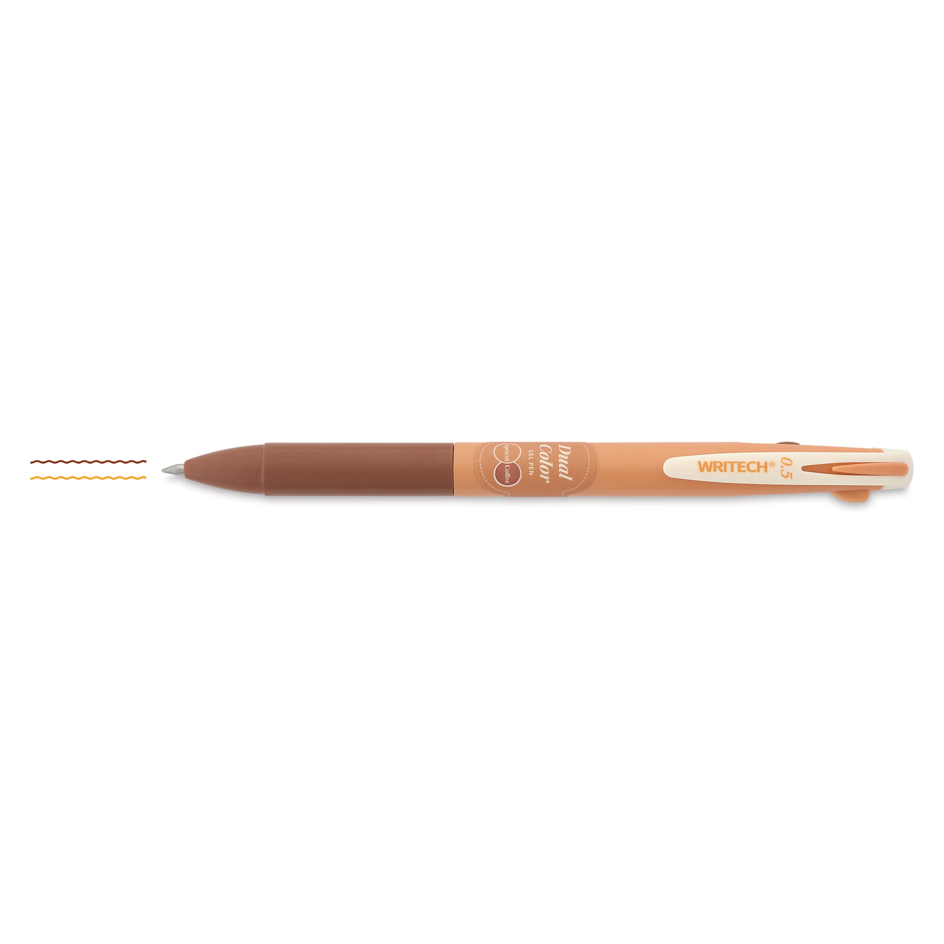Writech Dual Color Gel Pen - Apricot/Coffee