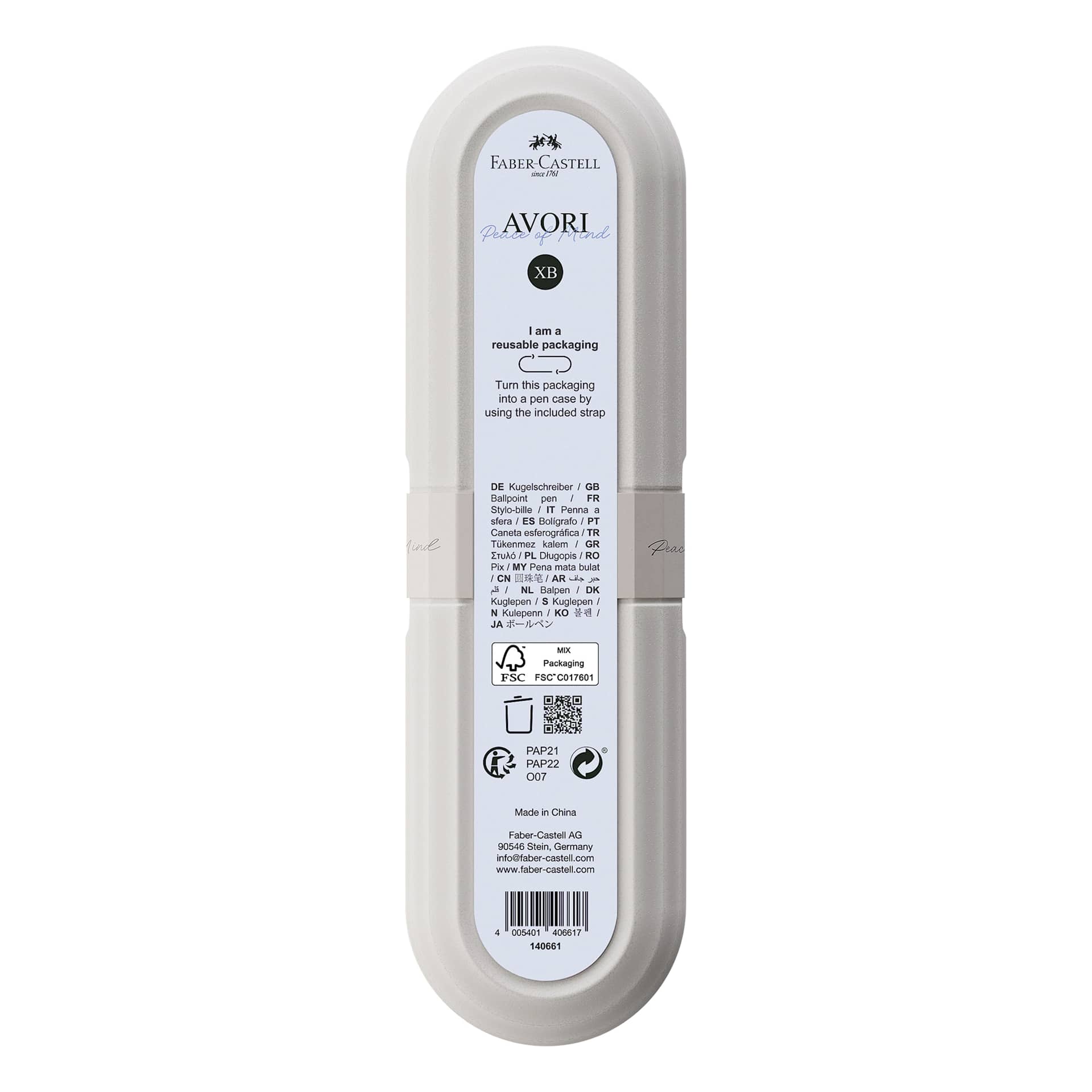 Faber-Castell Avori Ballpoint Pen - Peace Of Mind, back of packaging
