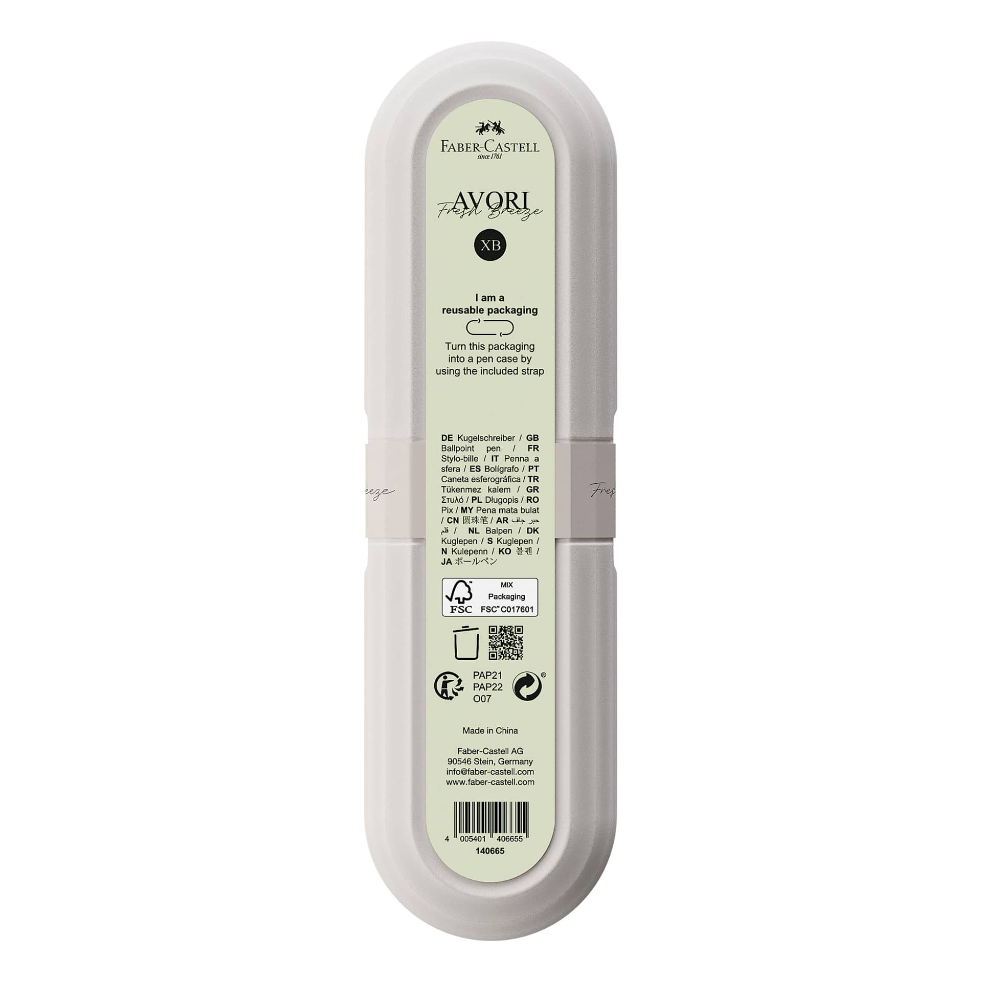 Faber-Castell Avori Ballpoint Pen - Fresh Breeze, back of packaging