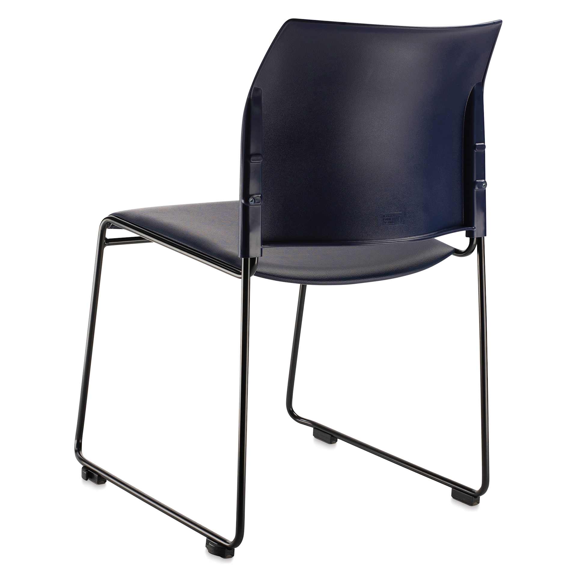 NPS Cafetorium Vinyl Stack Chair - Blue, back of chair