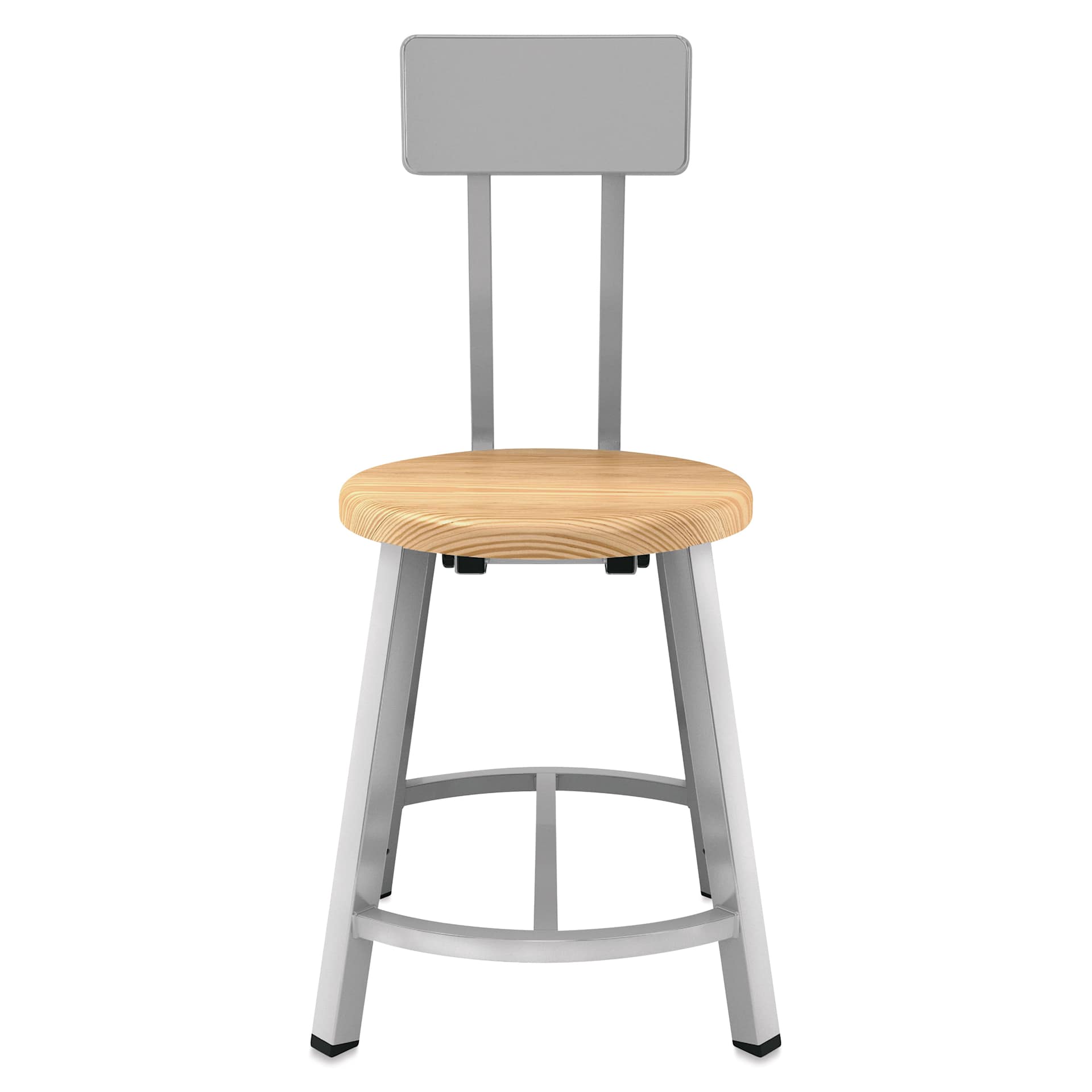 NPS Titan Stool - 18", with Backrest, Wood Seat