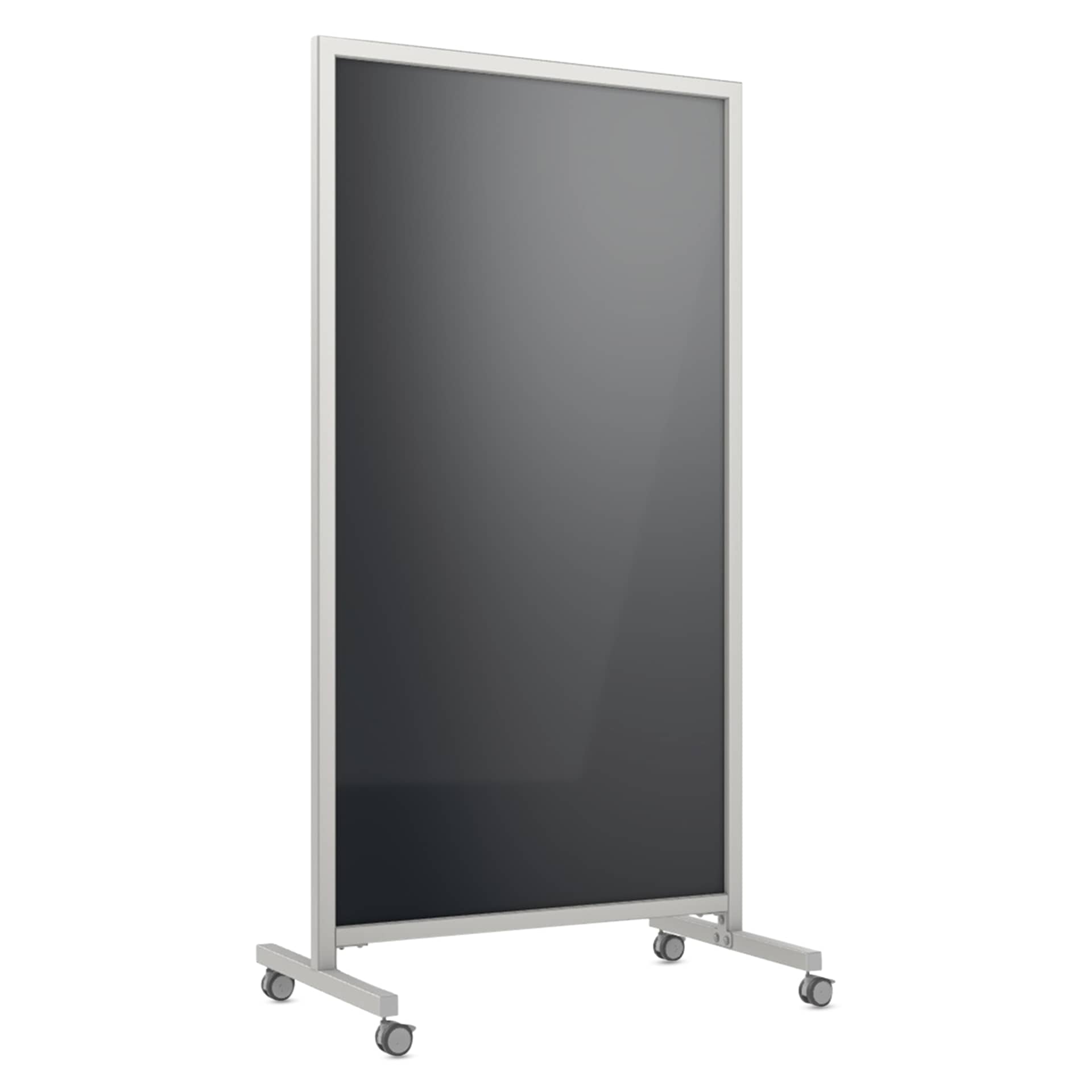 Ghent EZ Mobile Glassboard - Black, 38" x 75"