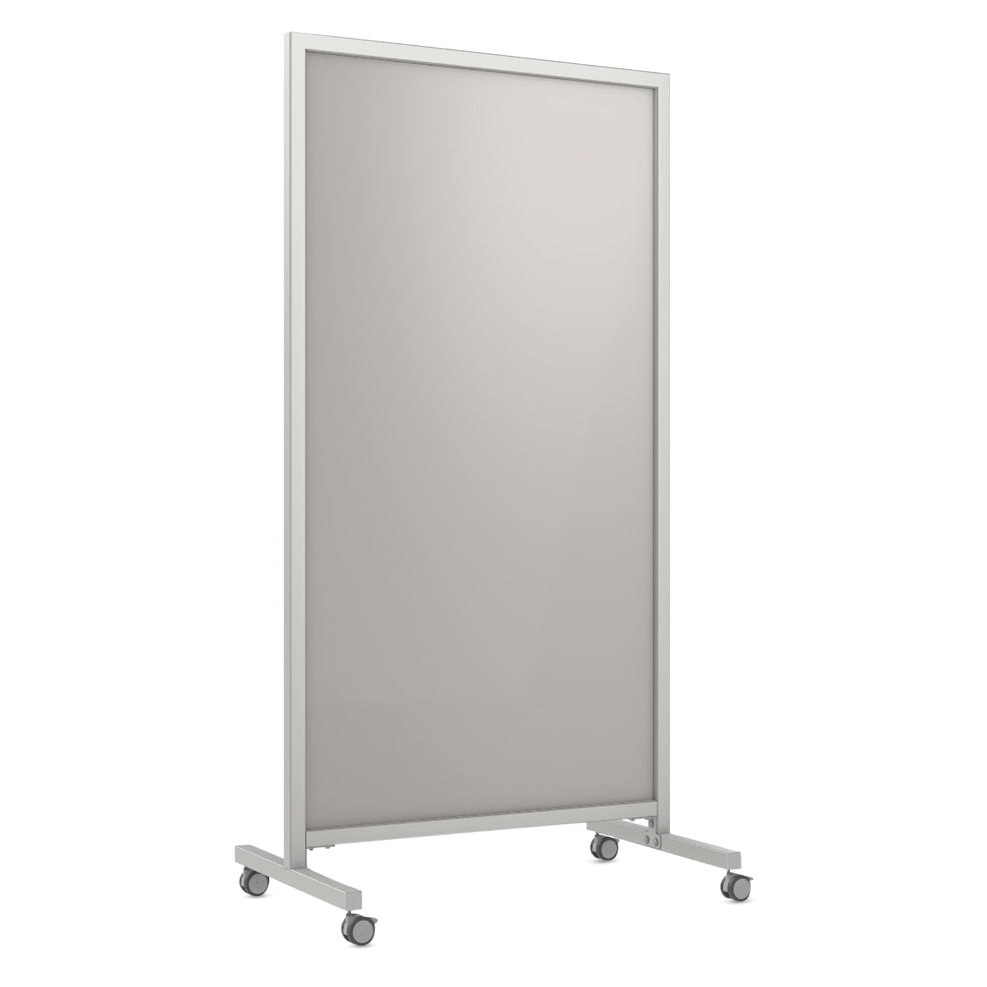 Ghent EZ Mobile Magnetic Glassboard - Gray, 38" x 75"