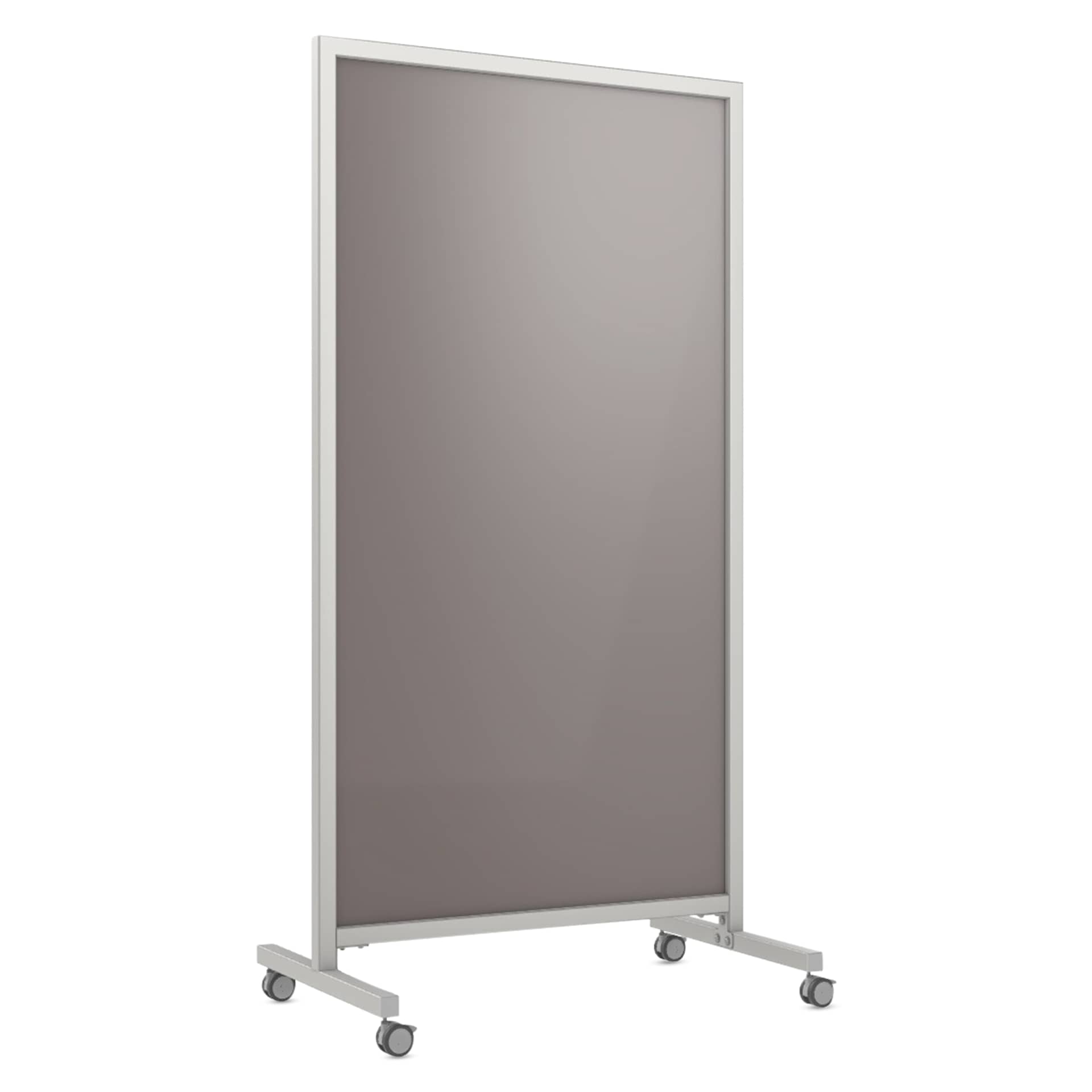 Ghent EZ Mobile Magnetic Glassboard -Smoke, 38" x 75"