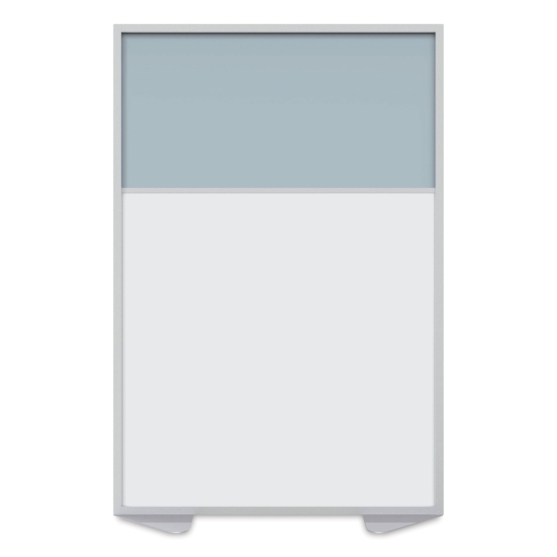 Ghent Floor Partition - Magnetic Porcelain and Silver Vinyl Panel, 72" x 48"