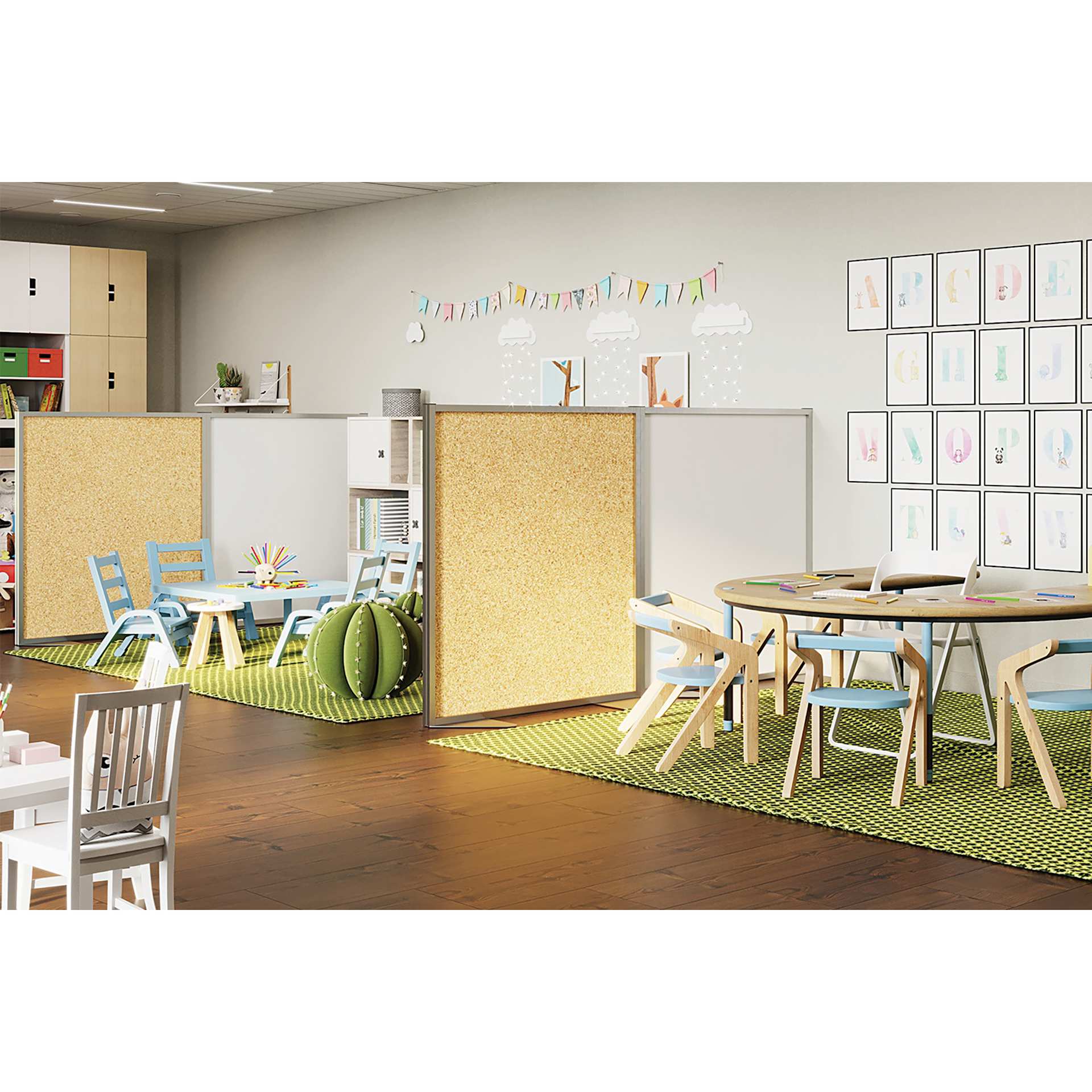 Ghent Floor Partitions - in a classroom