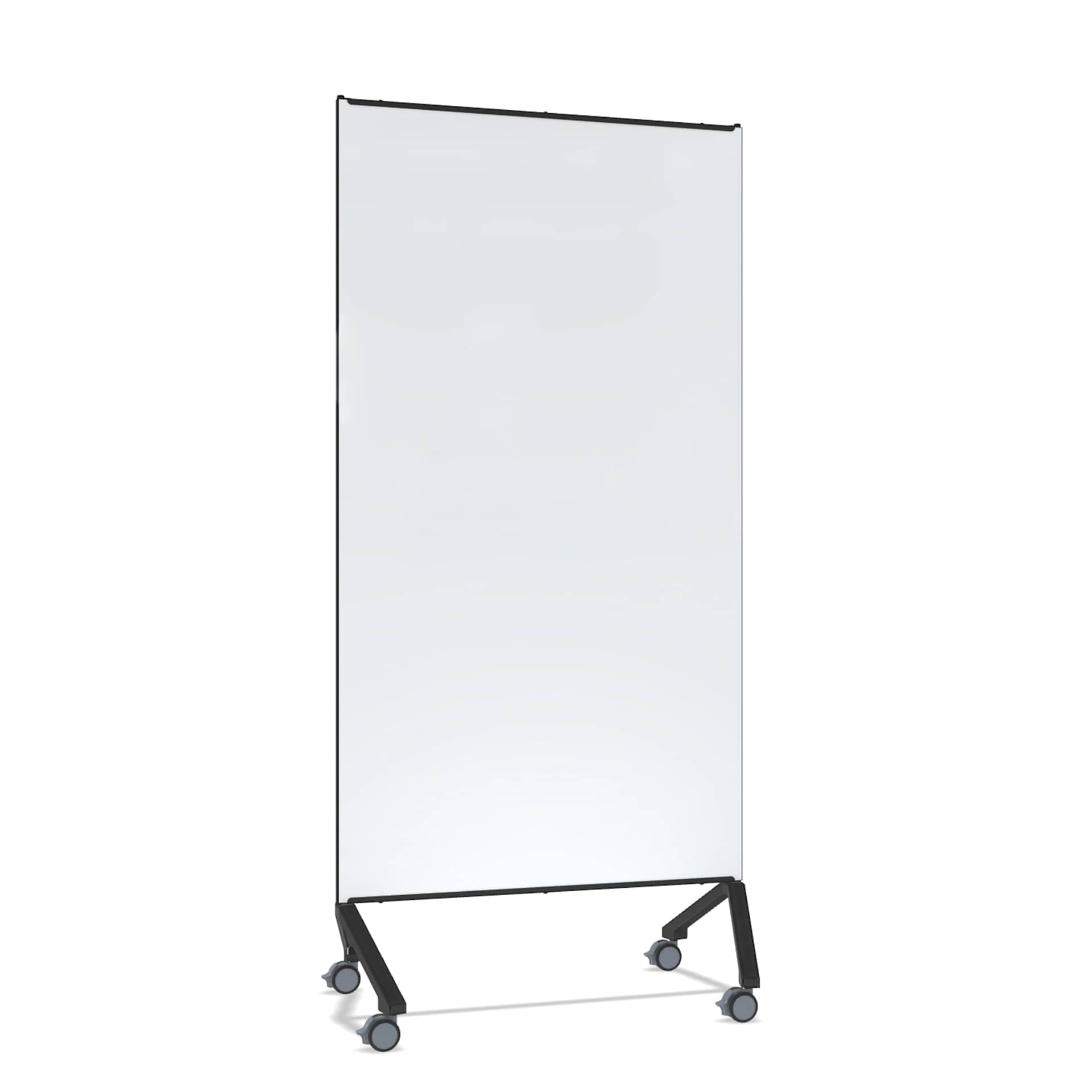 Ghent Pointe Mobile Glassboard - White/Black, 36" x 77"