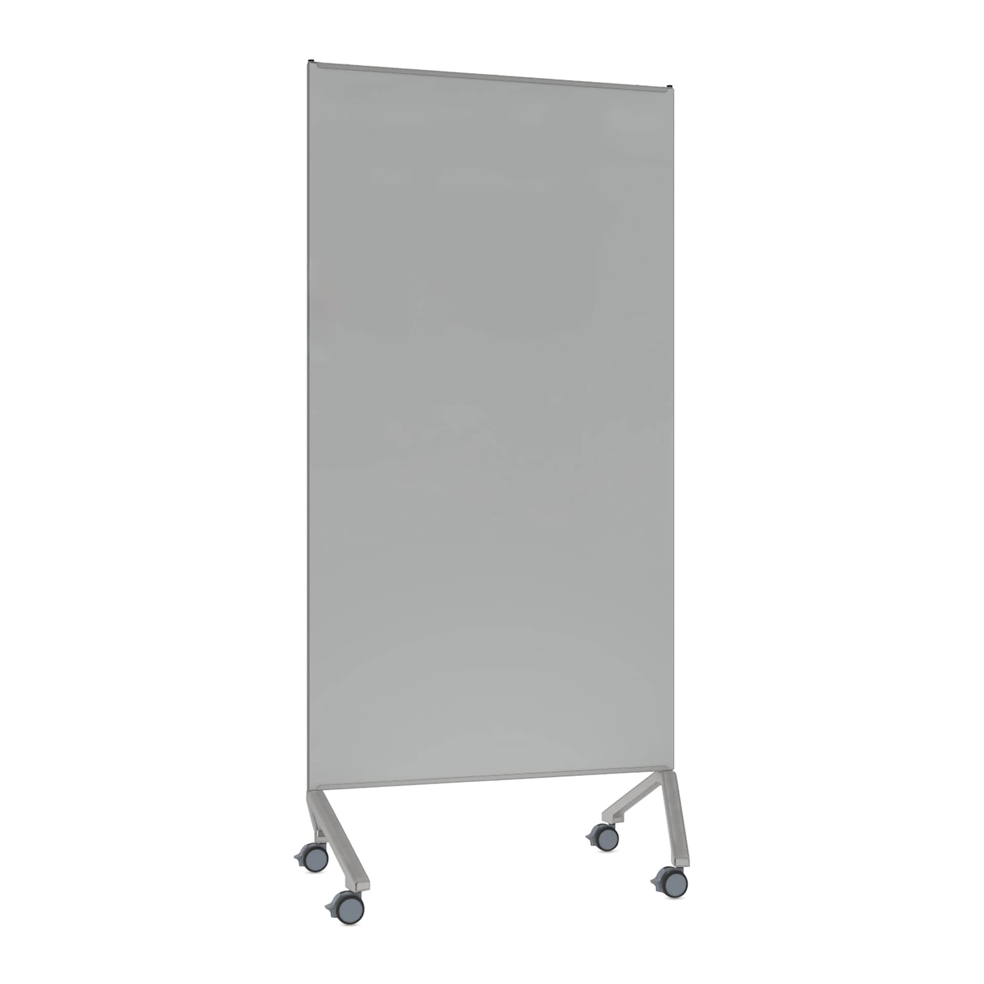 Ghent Pointe Mobile Glassboard - Gray/Silver, 36" x 77"
