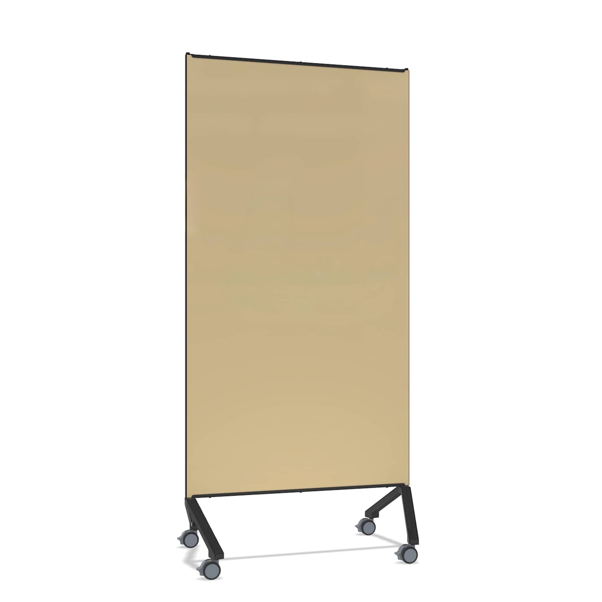 Ghent Pointe Mobile Glassboard - Beige/Black, 36" x 77"
