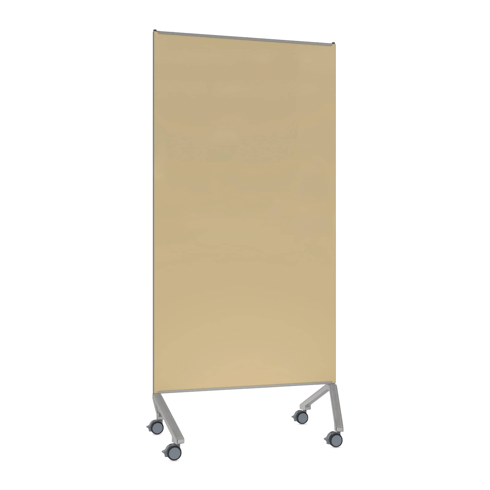 Ghent Pointe Mobile Glassboard - Beige/Silver, 36" x 77"