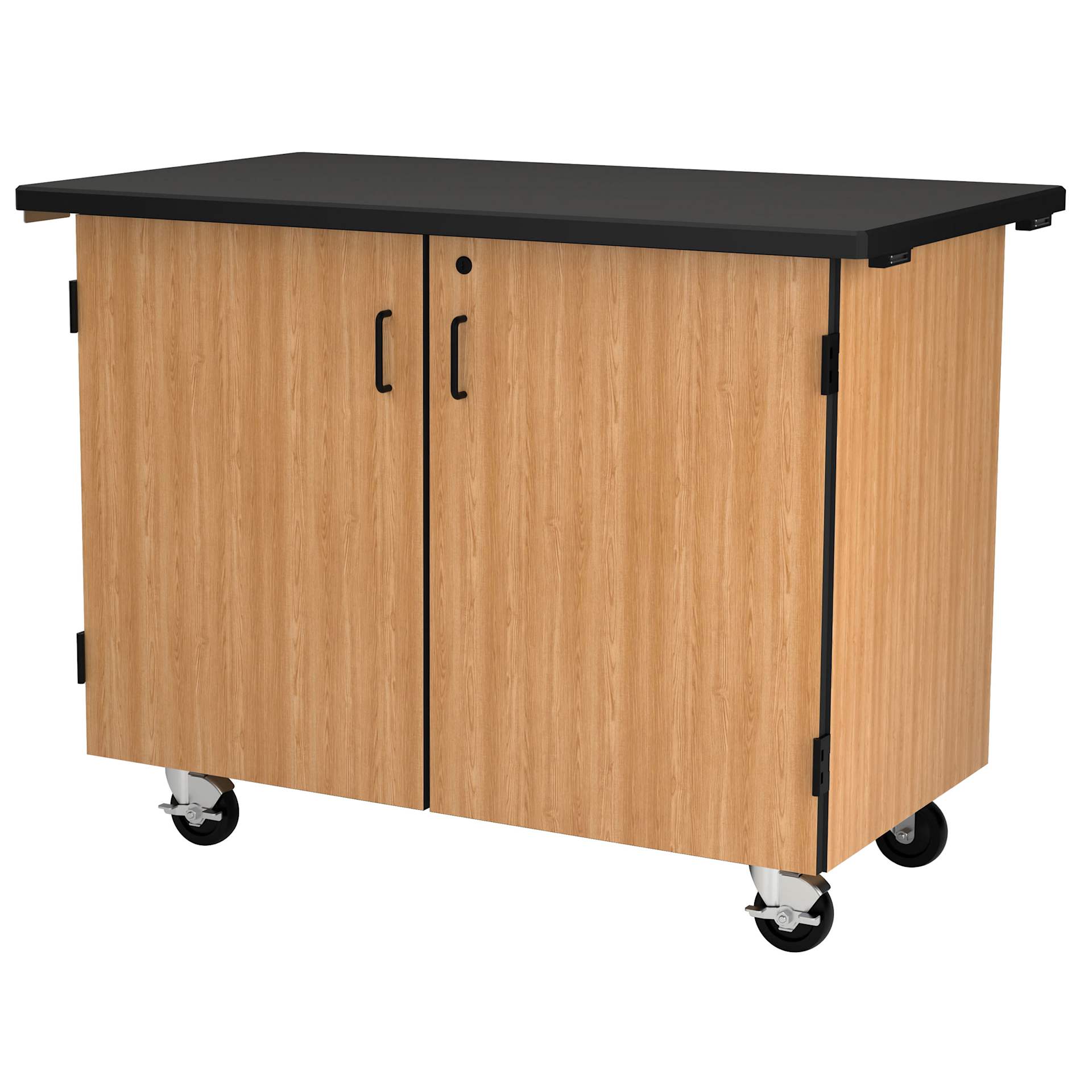 NPS Mobile Storage Cabinet - Cart with Tote Trays, front of cart