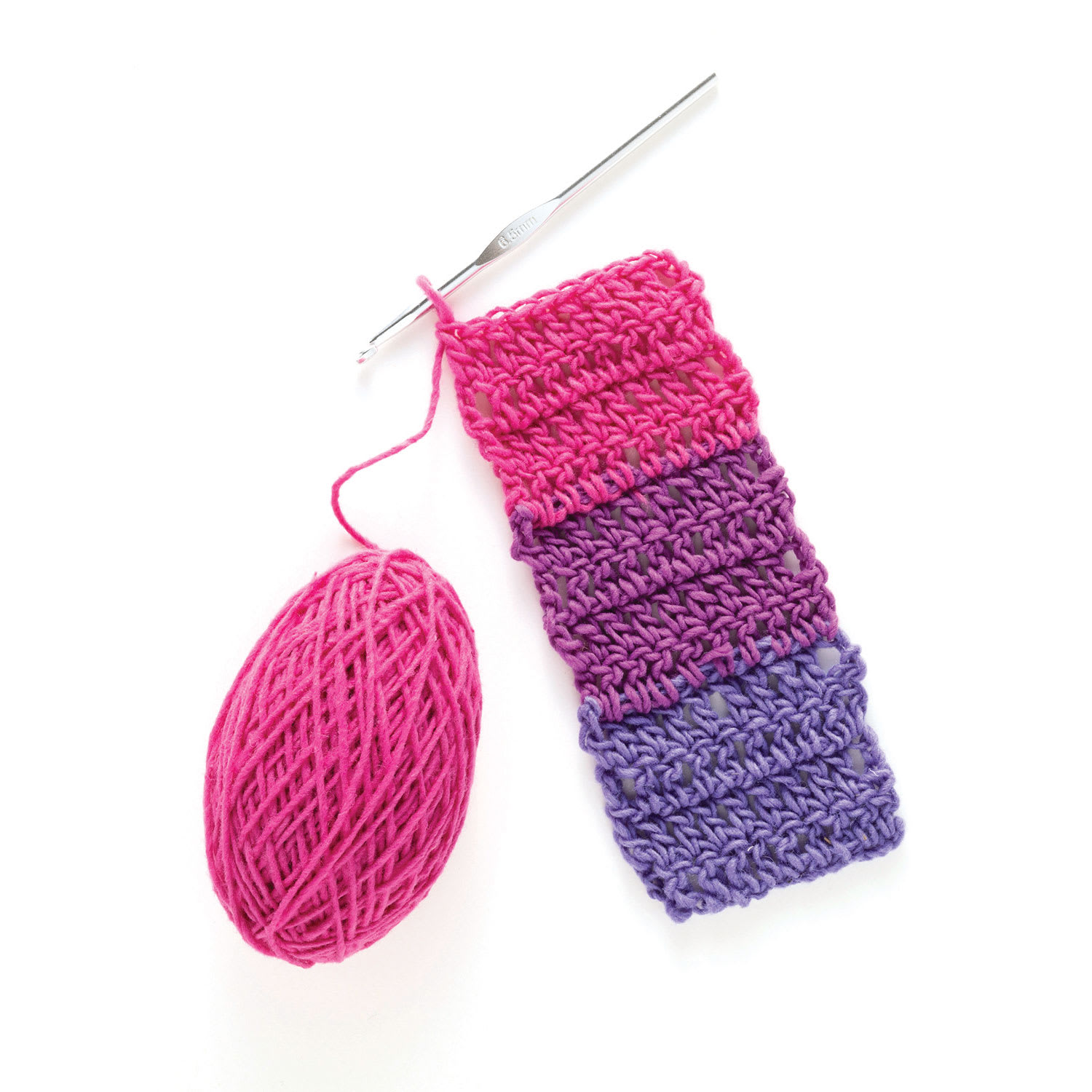 Friendly Loom Discover Crochet Scarf Kit - Berry in progress project