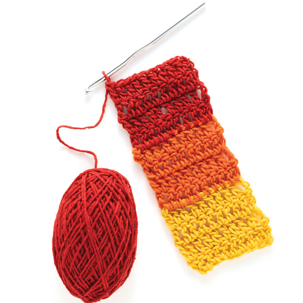 Friendly Loom Discover Crochet Scarf Kit - Sunset in progress project