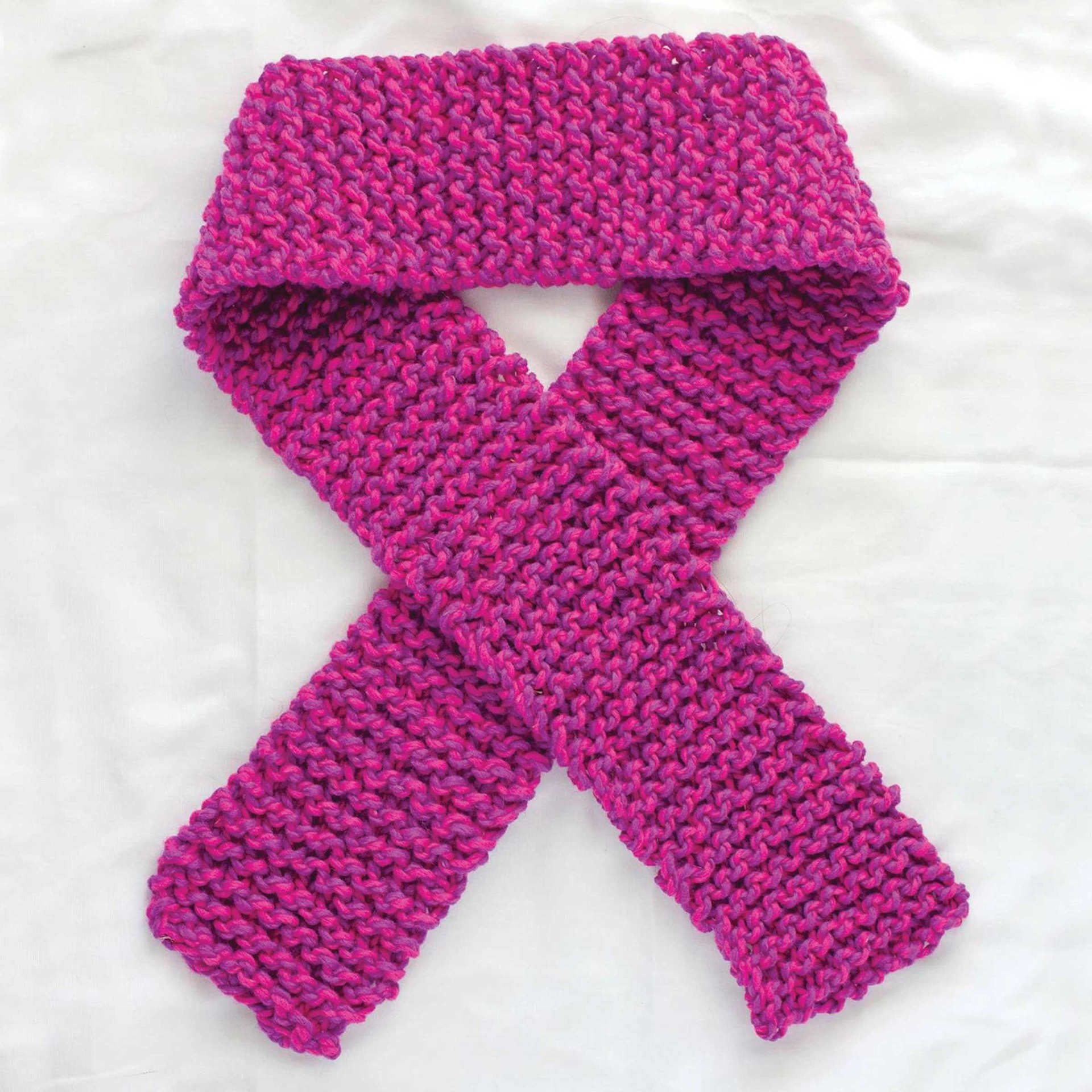 Friendly Loom Discover Knitting Scarf Kit - Pink completed project