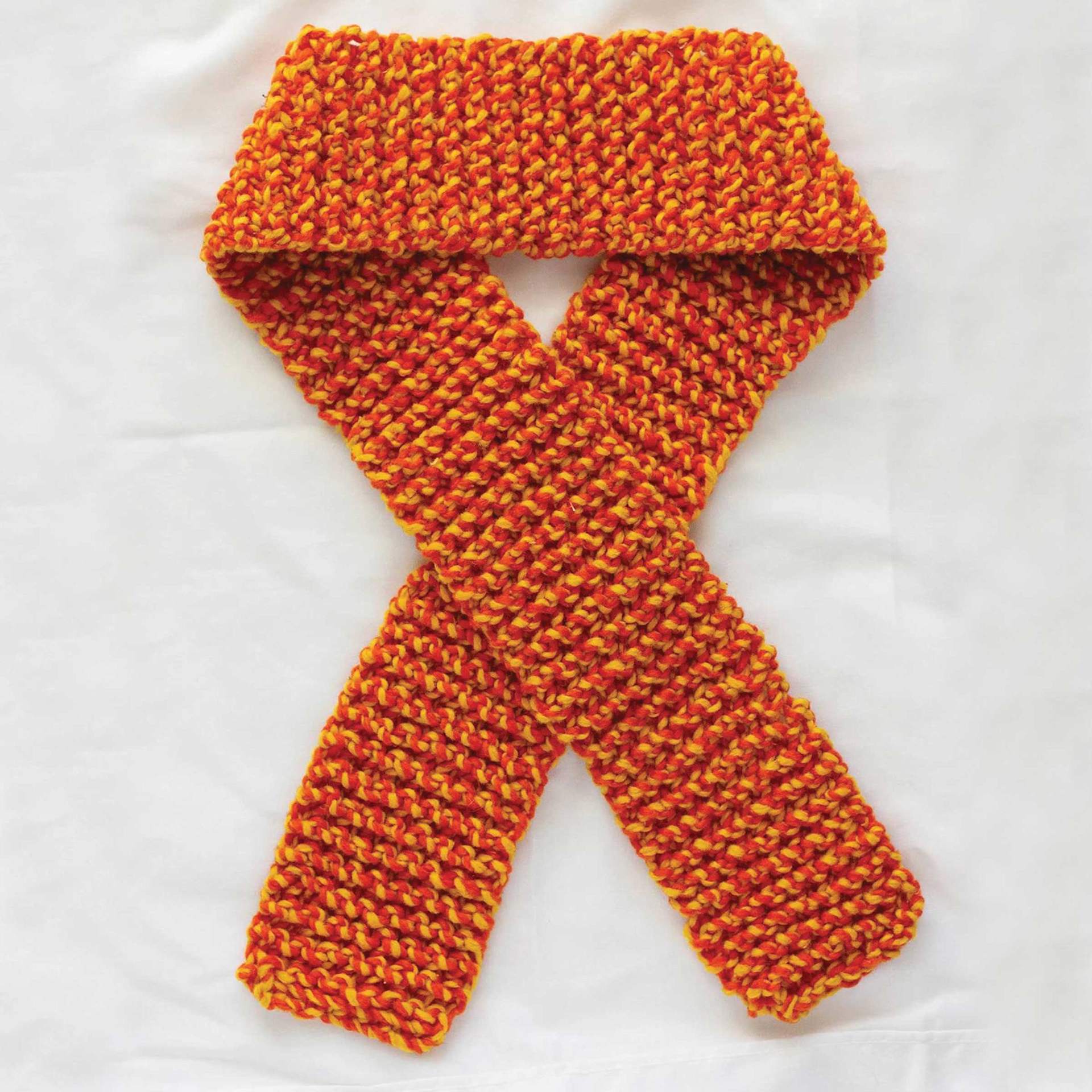 Friendly Loom Discover Knitting Scarf Kit - Orange completed project