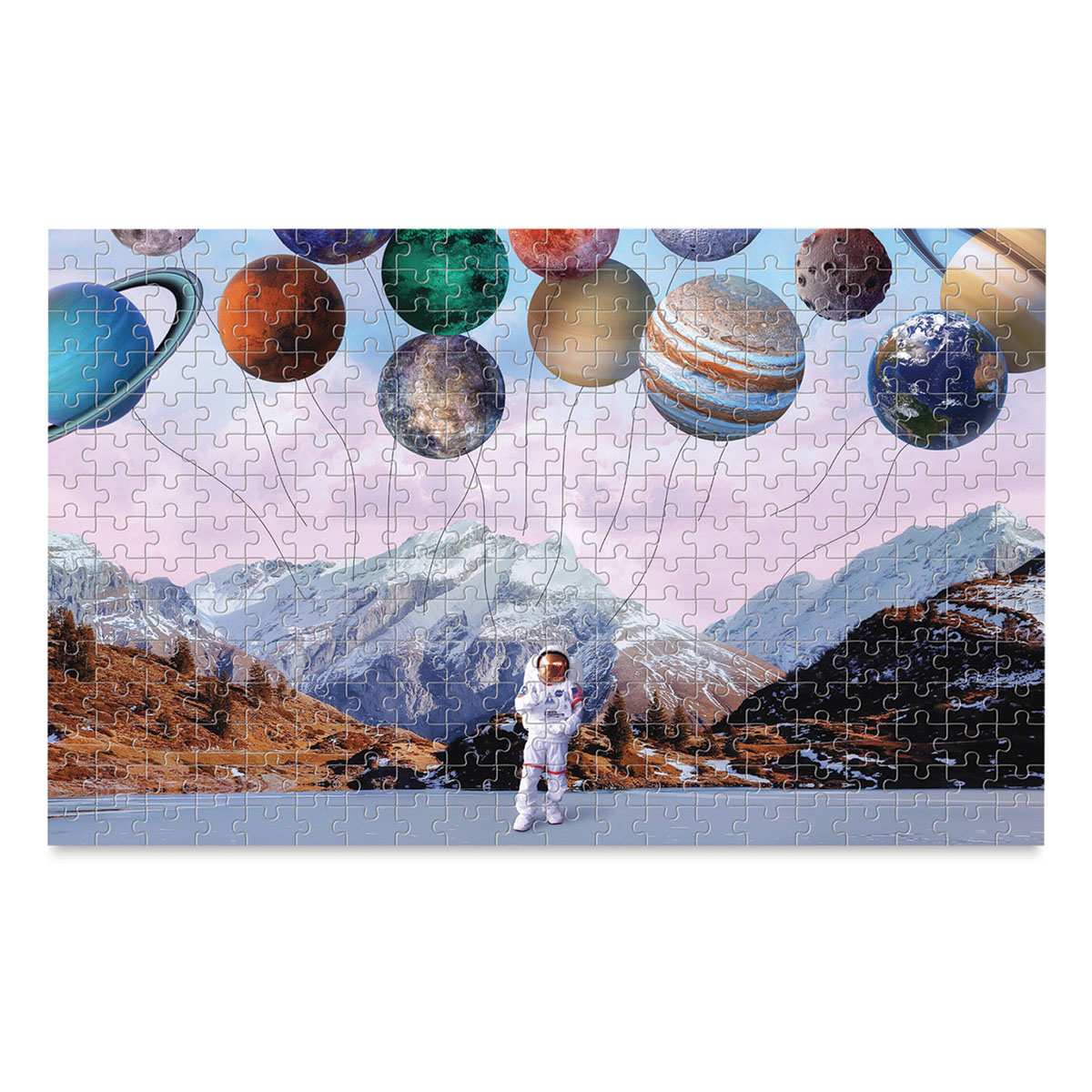 Galison Space Bound 300 Piece Lenticular Puzzle, Completed Puzzle, Fourth Perspective