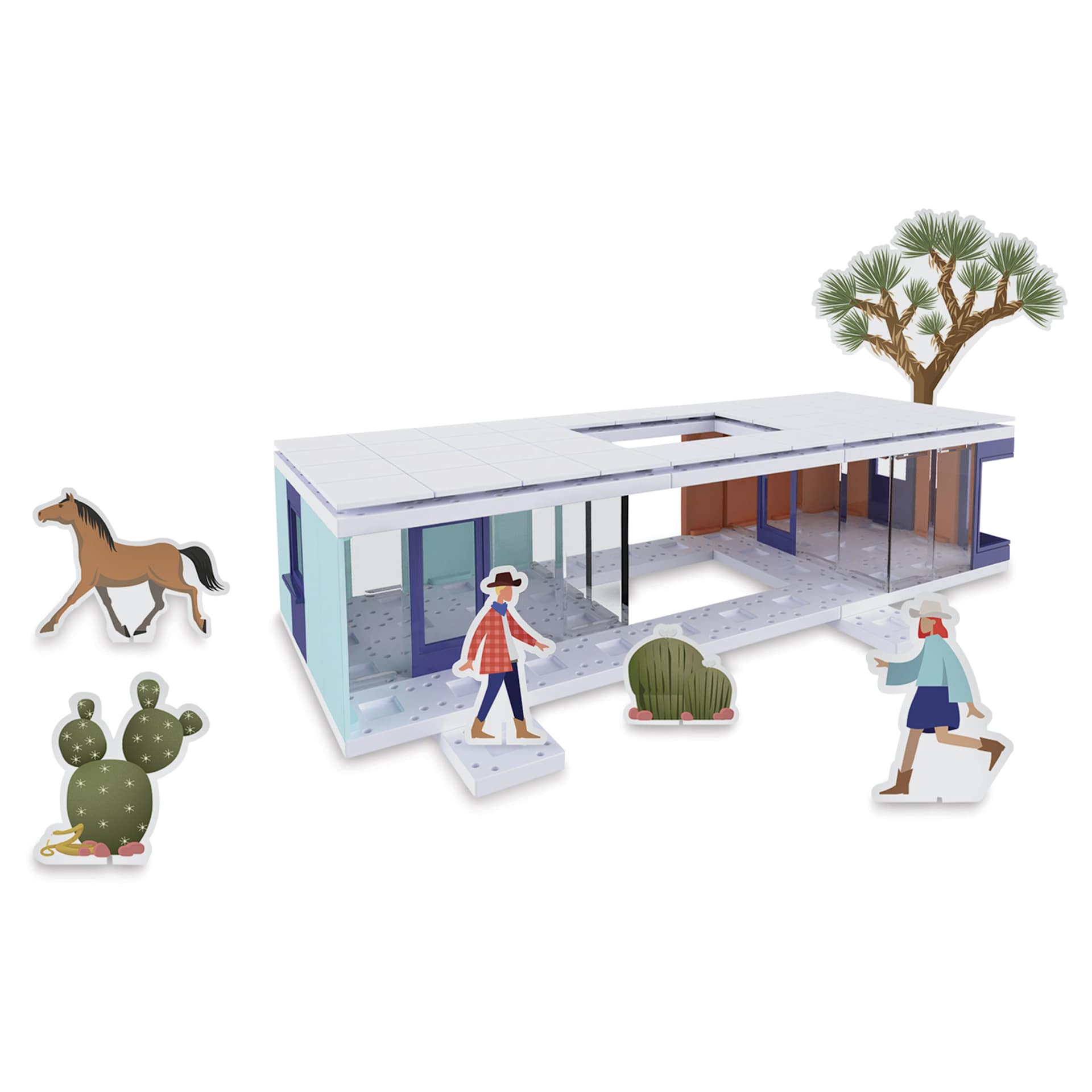 Arckit Desert Living Architectural Model Building Kit - with cardboard figurines