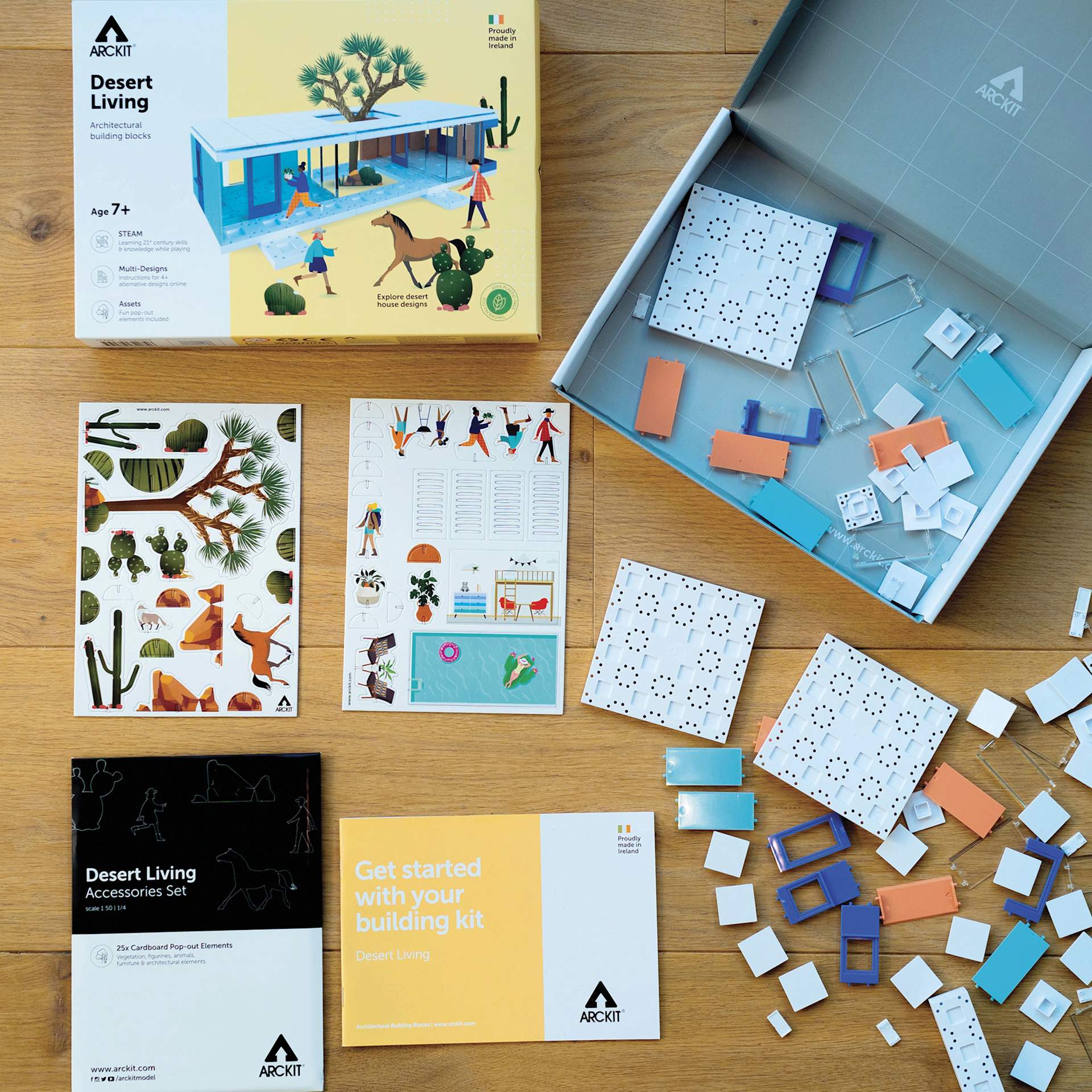 Arckit Desert Living Architectural Model Building Kit - contents