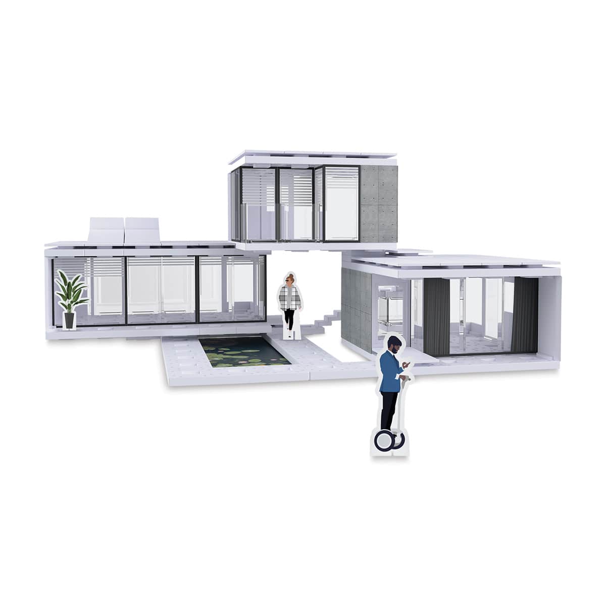 Arckit 200 sqm. Architectural Model Building Kit (finished example with paper figures)