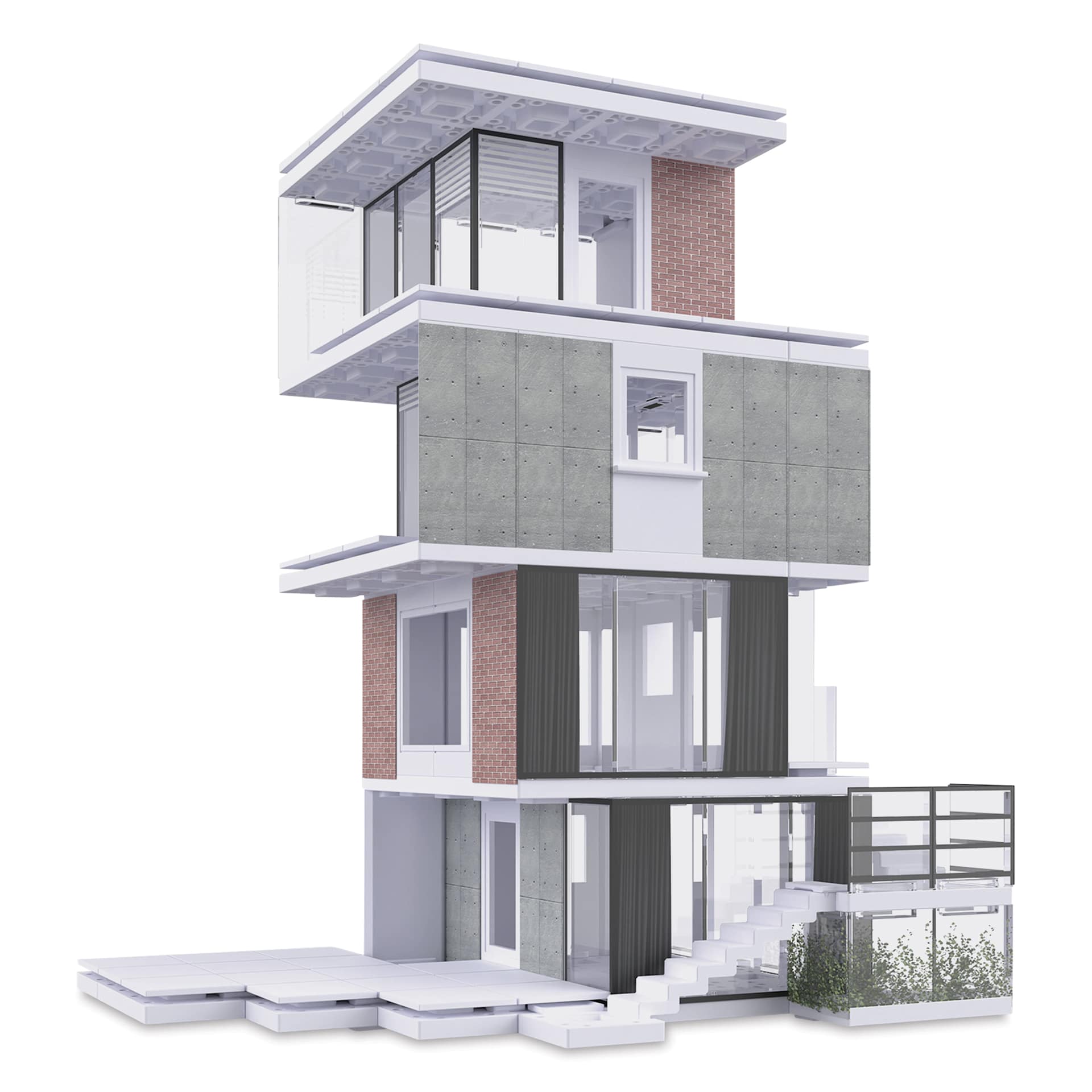 Arckit 200 sqm. Architectural Model Building Kit - multi-level building