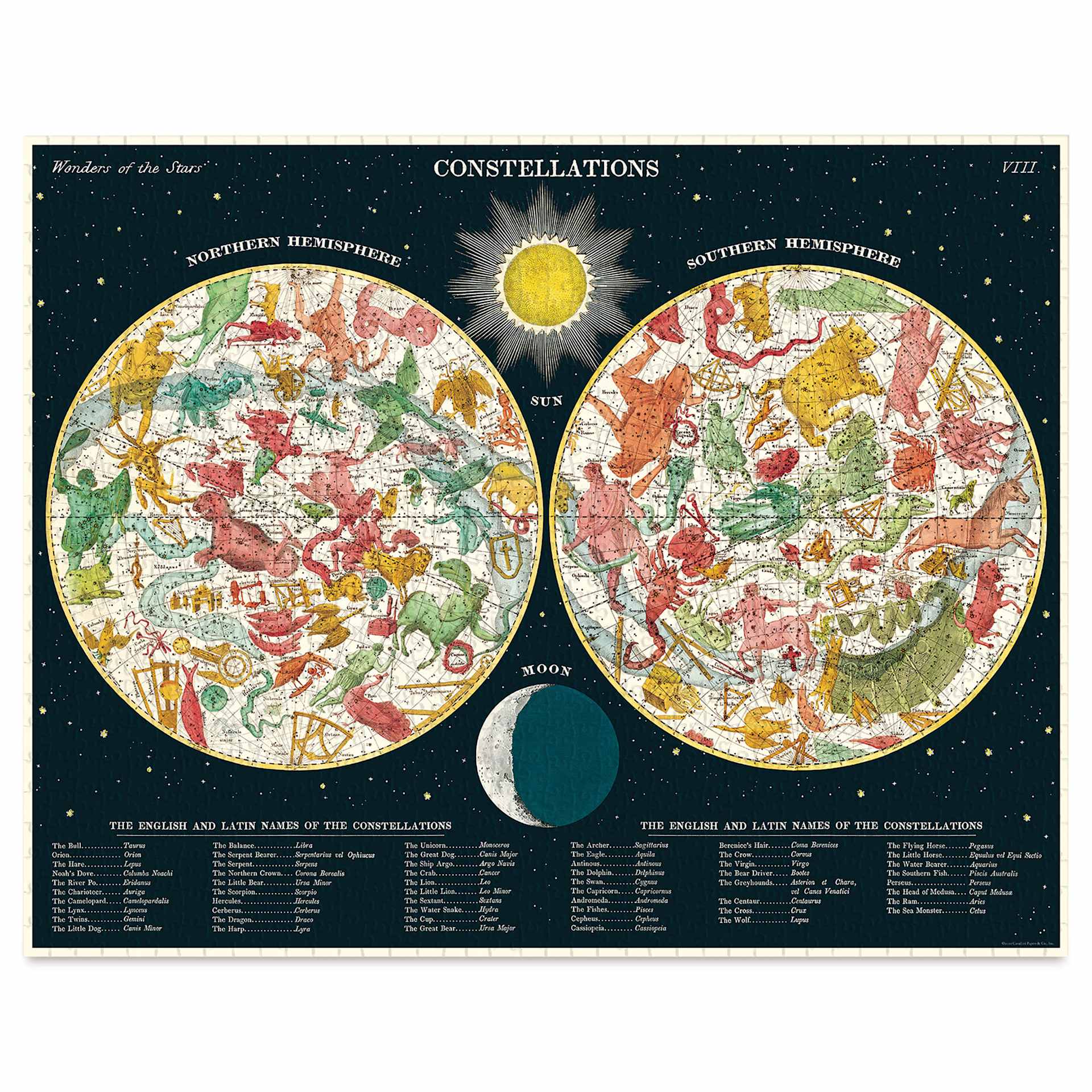 Cavallini Vintage Constellations 1,000 Piece Puzzle (Completed puzzle)