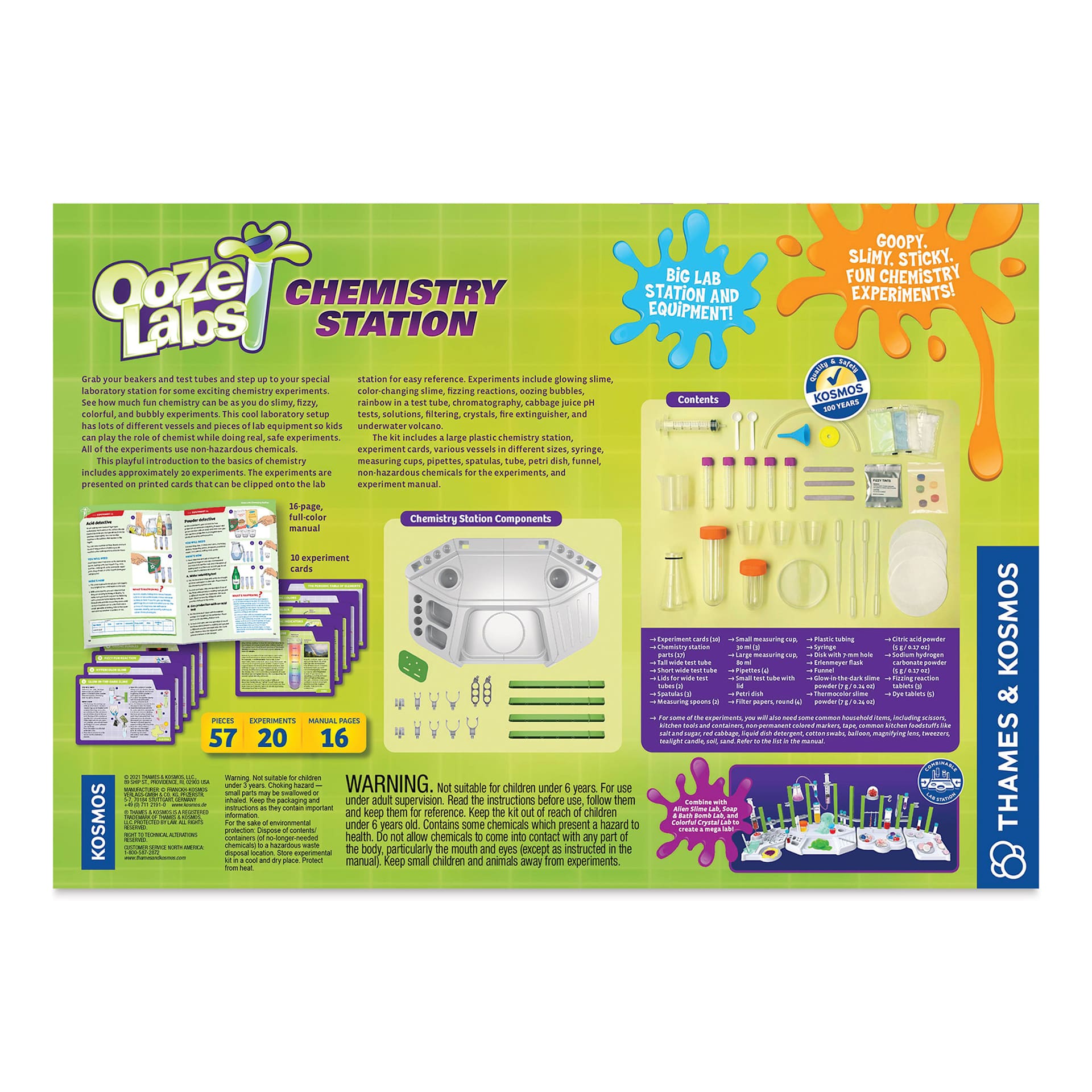 Thames & Kosmos Ooze Labs Chemistry Station STEM Experiment Kit (back of box)