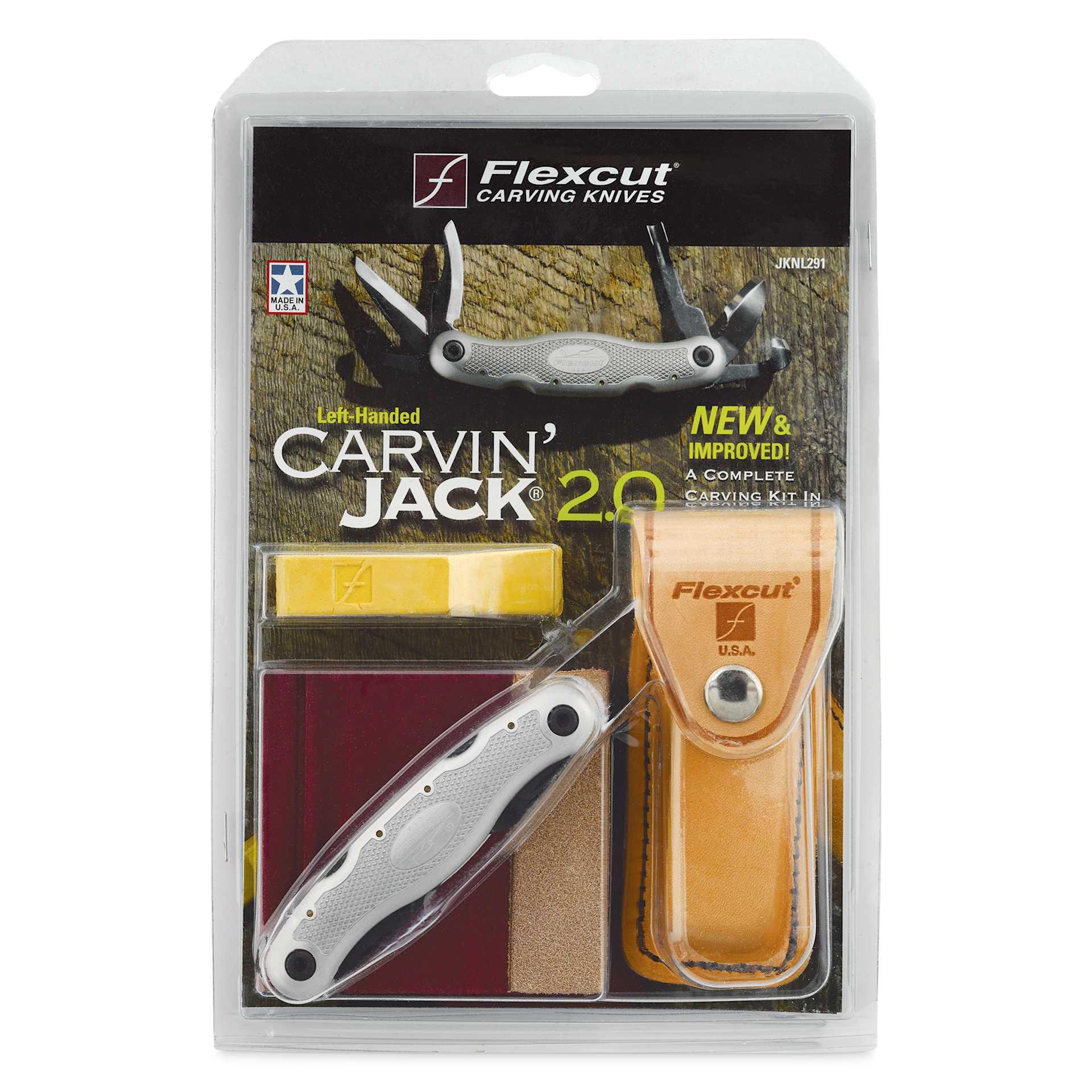 Flexcut Carvin' Jack 2.0 Folding Knife - Left-Handed - front of packaging