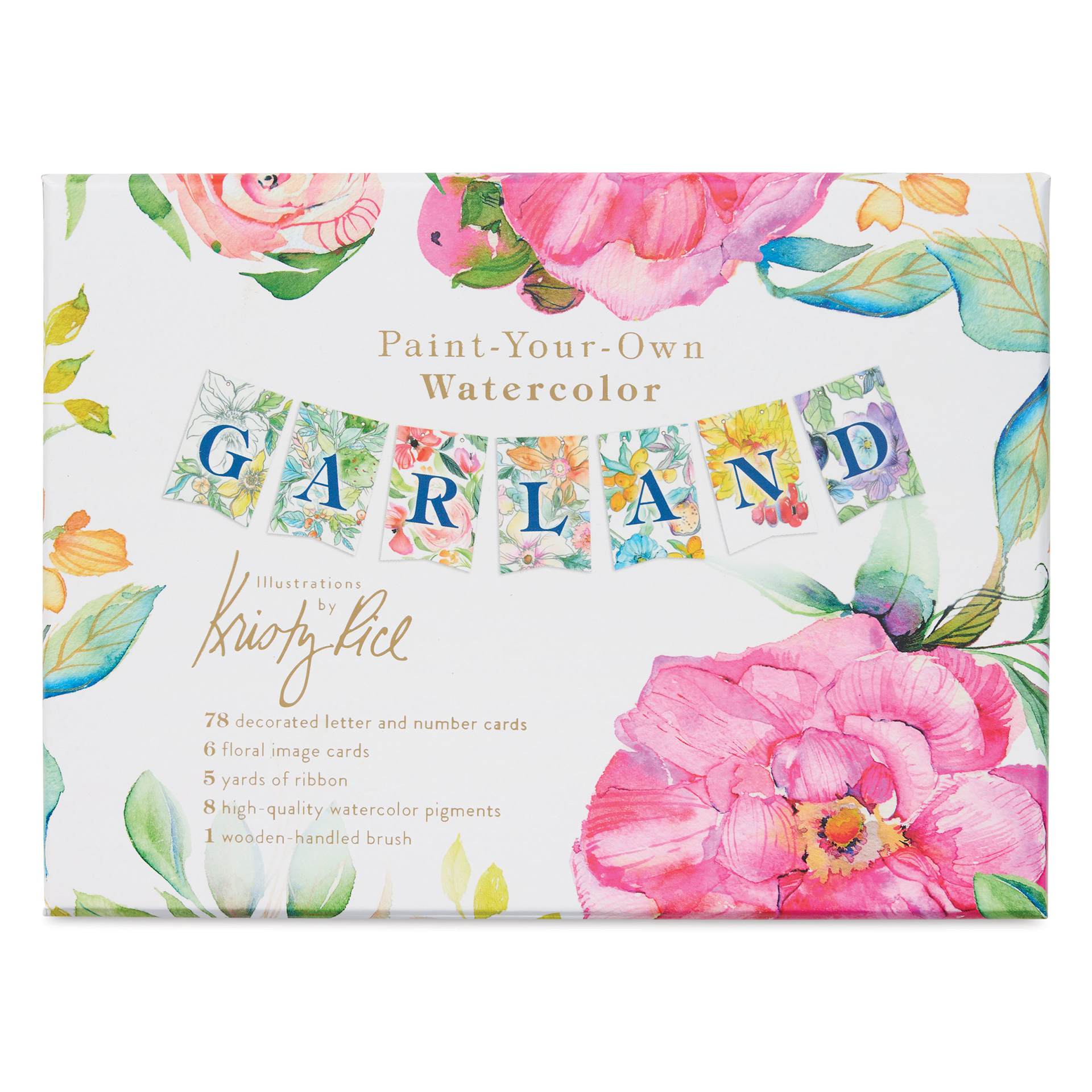 Paint-Your-Own Watercolor Garland Kit, front of packaging