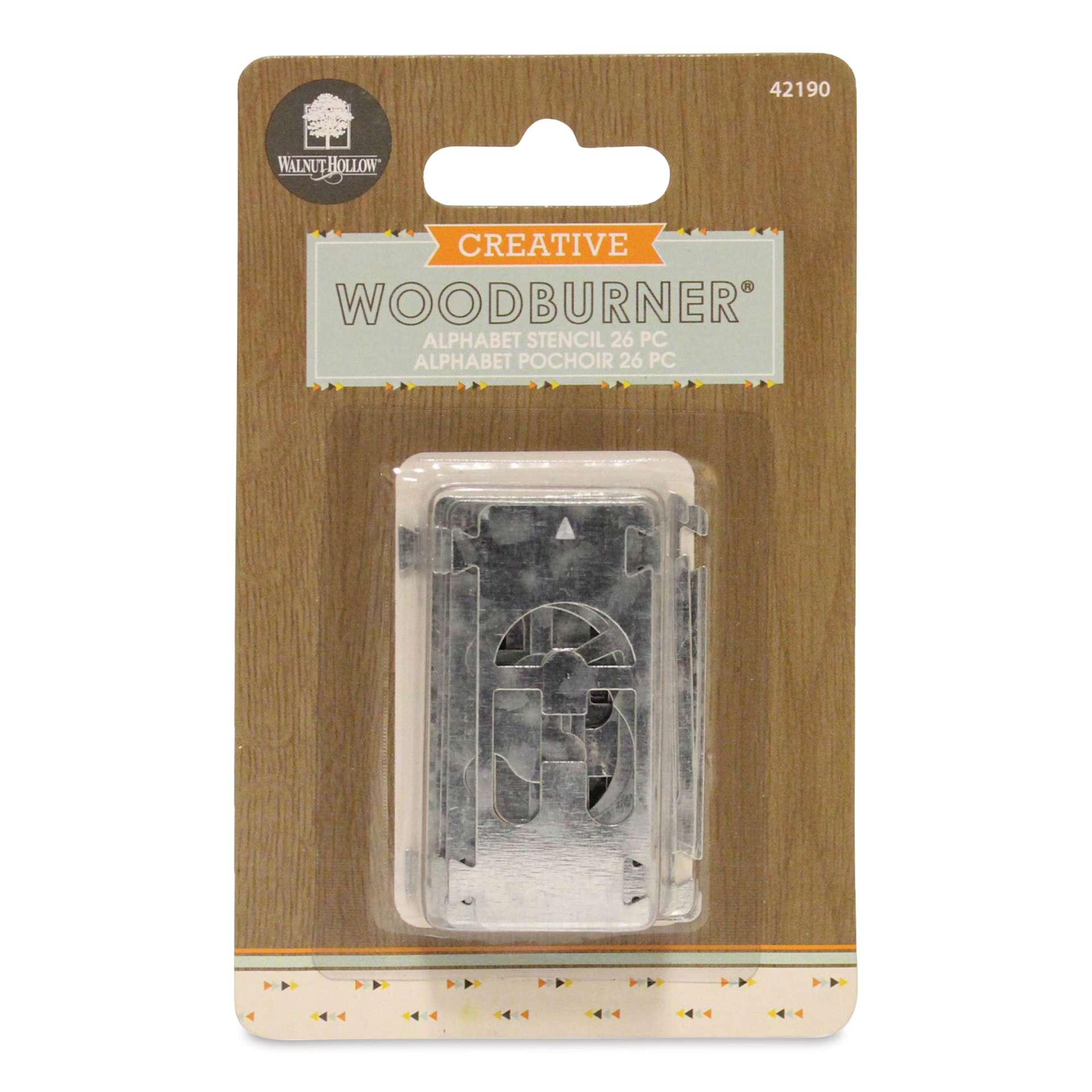 Walnut Hollow Creative Woodburner Alphabet Stencil Set - front of packaging