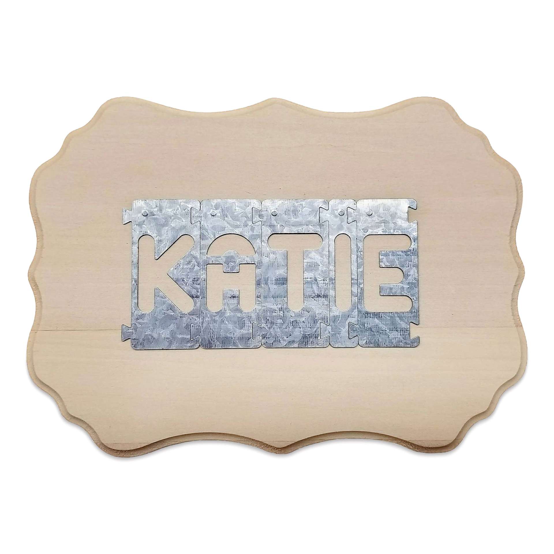 Walnut Hollow Creative Woodburner Alphabet Stencil Set - stencils on name plaque
