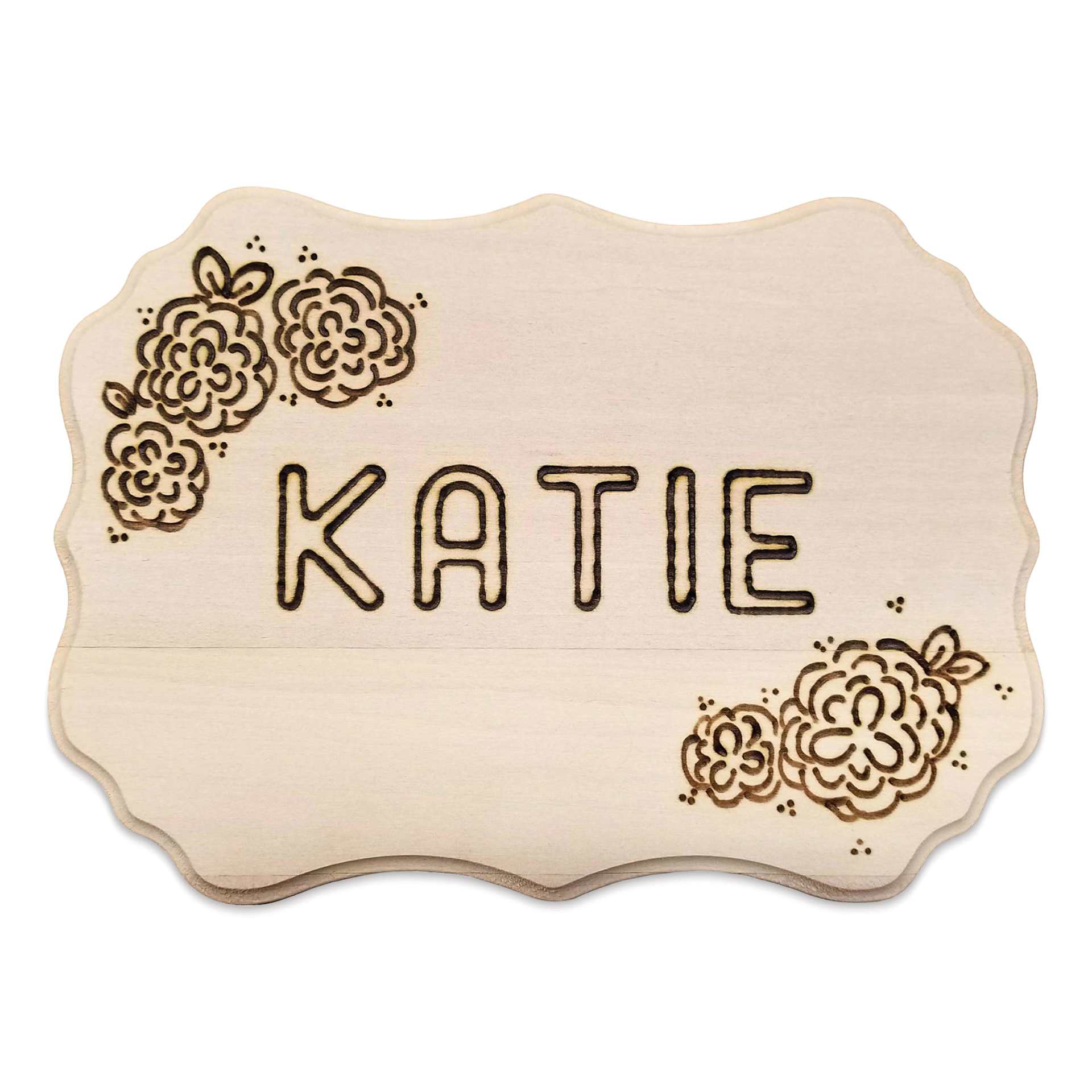Walnut Hollow Creative Woodburner Alphabet Stencil Set - finished name plaque project