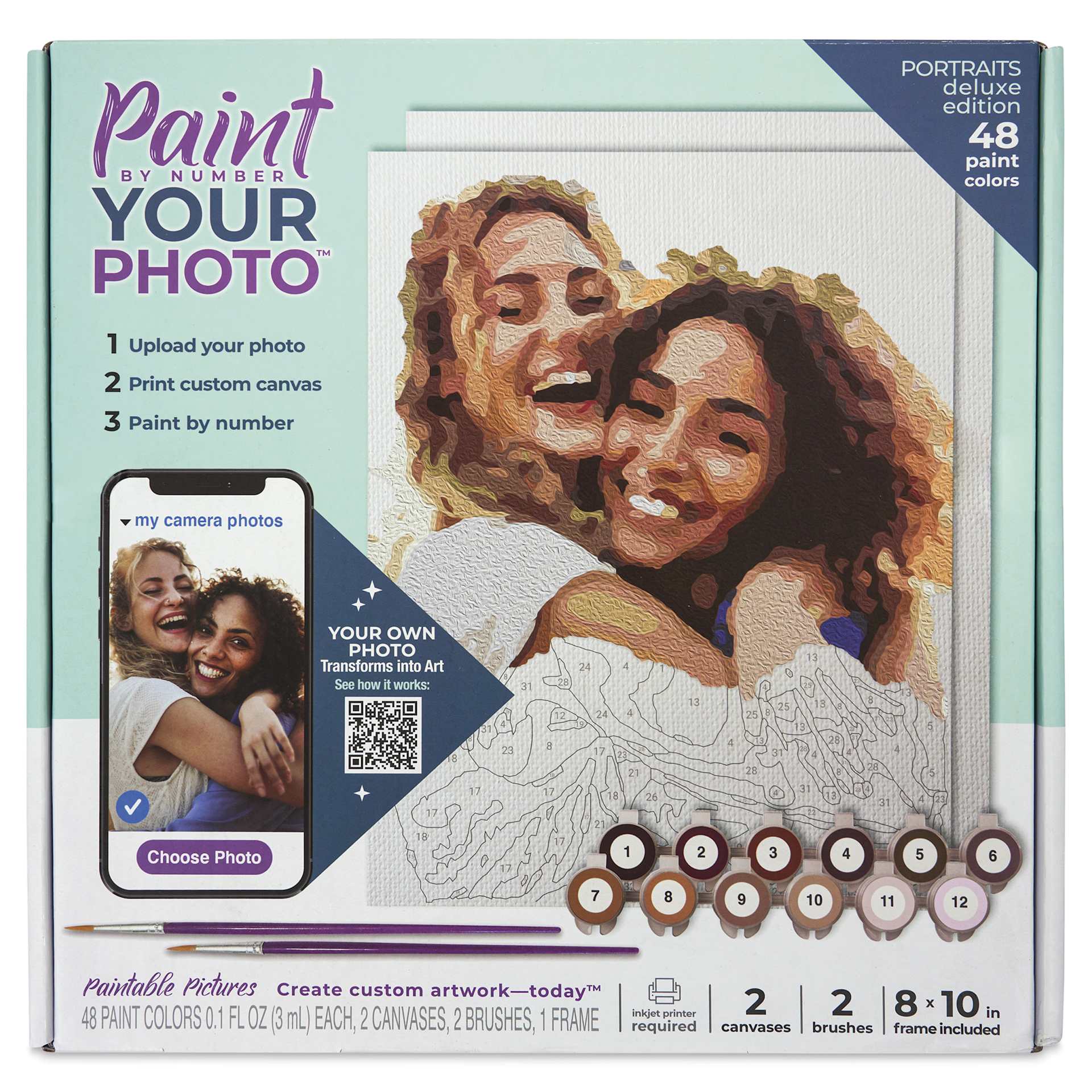 Paintable Picture Paint Your Photo By Number – Portraits Deluxe Edition, front of packaging