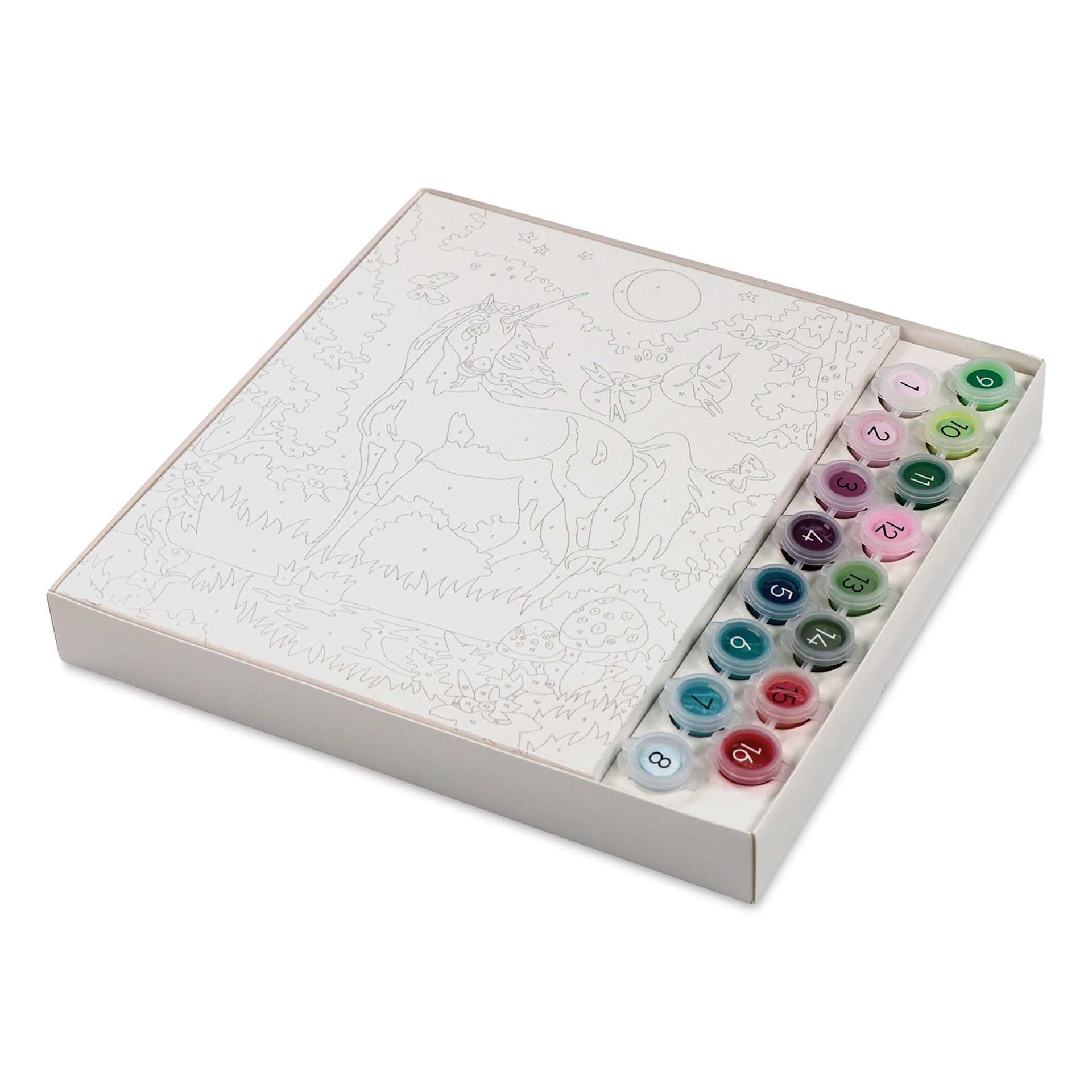 Bright Stripes iHeartArt Paint By Number Kit - Moonlit Unicorn, out of packaging