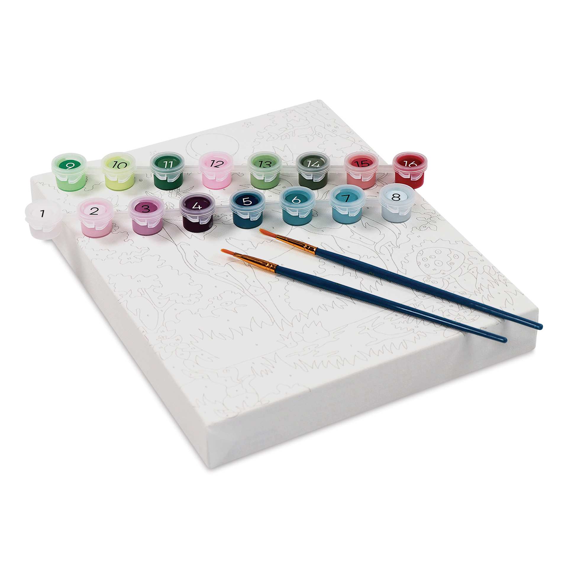 Bright Stripes iHeartArt Paint By Number Kit - Moonlit Unicorn, contents out of packaging