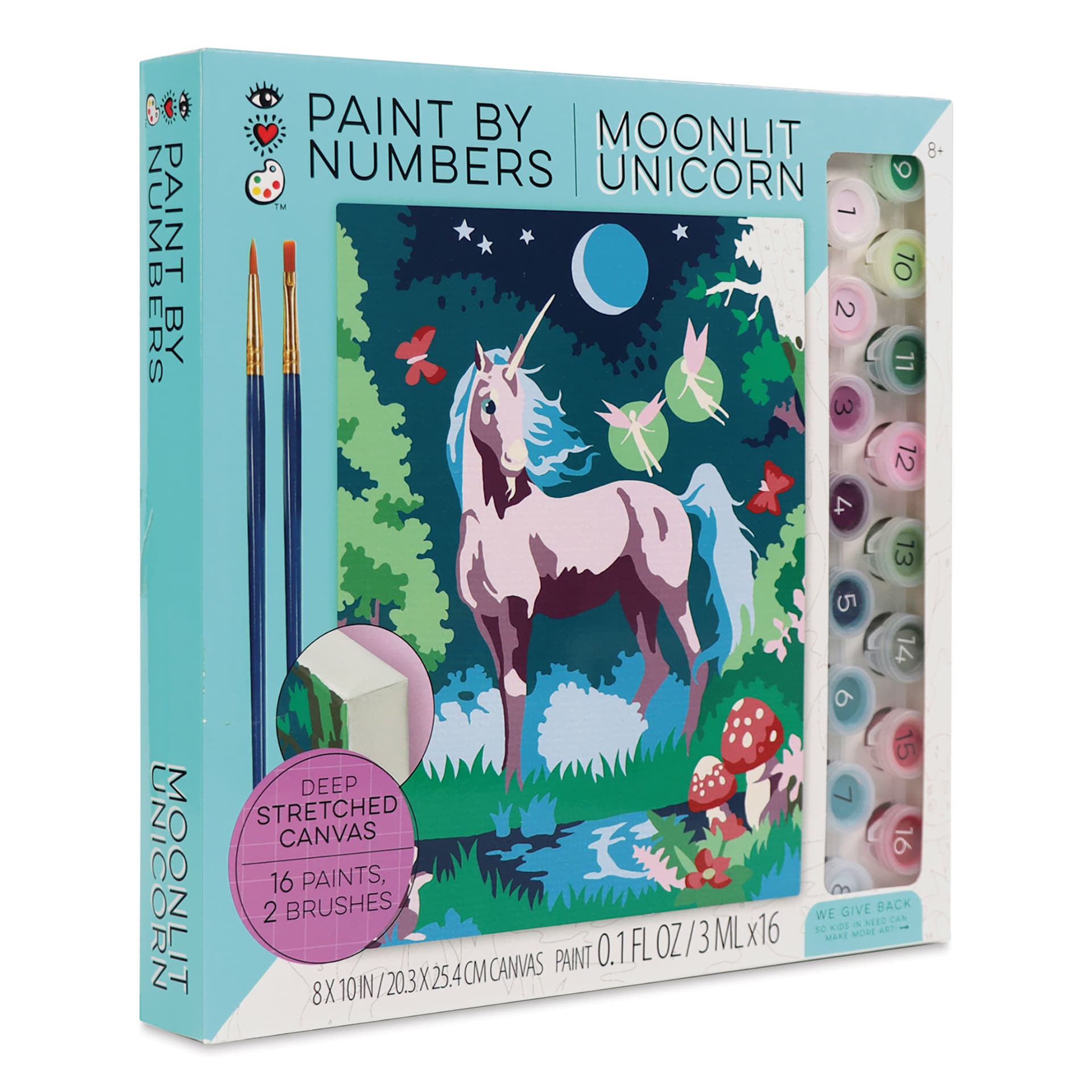 Bright Stripes iHeartArt Paint By Number Kit - Moonlit Unicorn