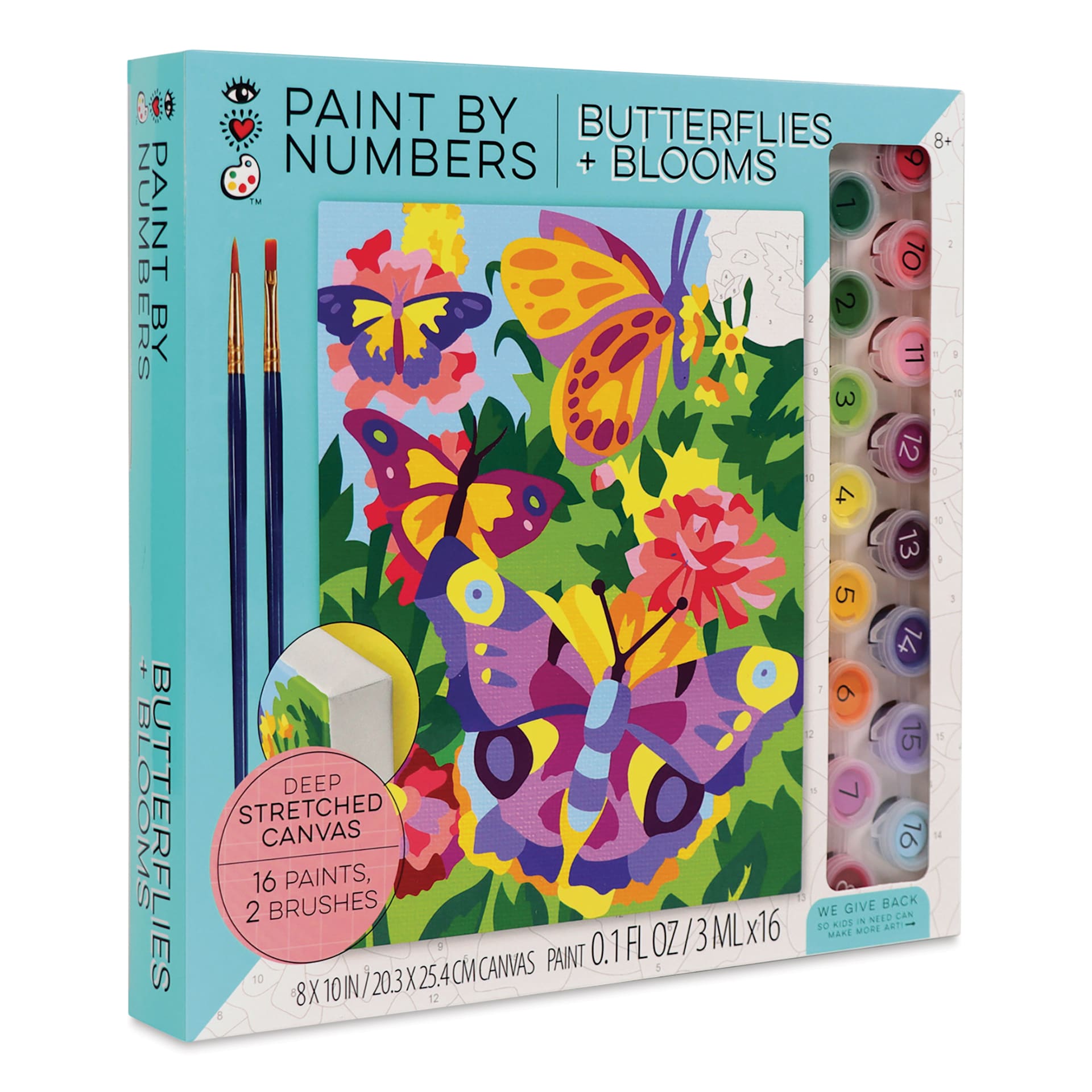 Bright Stripes iHeartArt Paint By Number Kit - Butterflies and Blooms