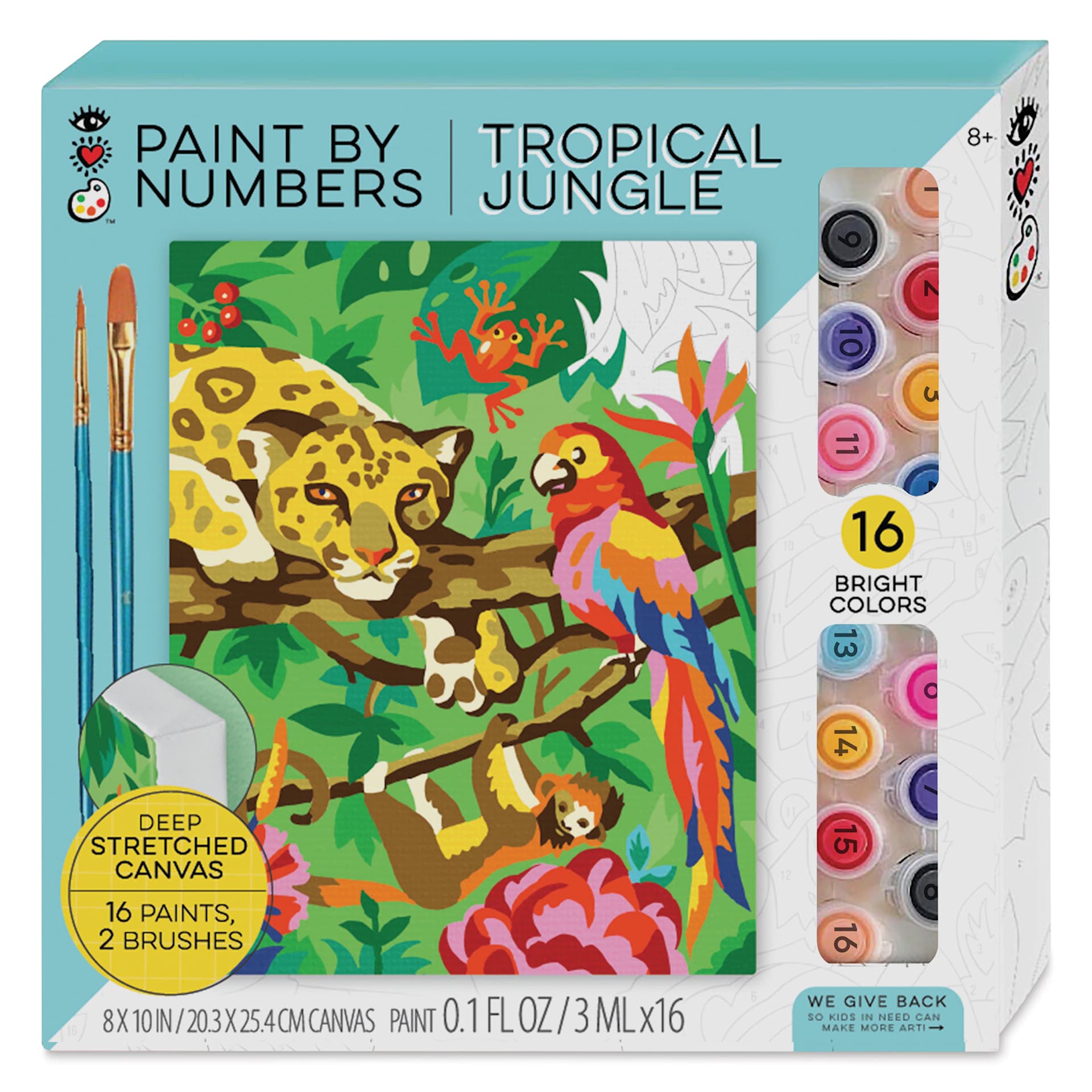 Bright Stripes iHeartArt Paint By Number Kit - Tropical Jungle, front of packaging