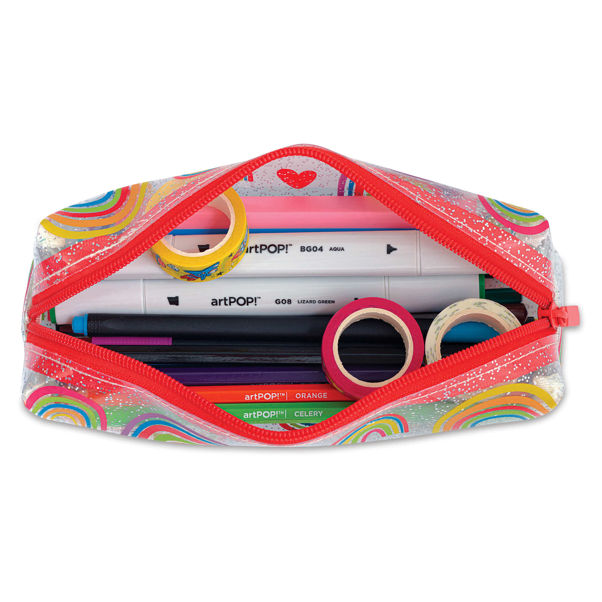 artPOP! Rainbow Pencil Case - Primary, open