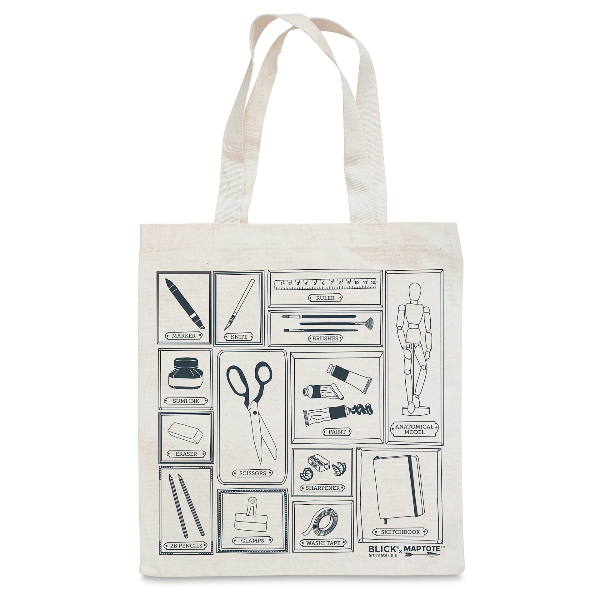Blick Tote Bag by Maptote - Gray (front of tote)