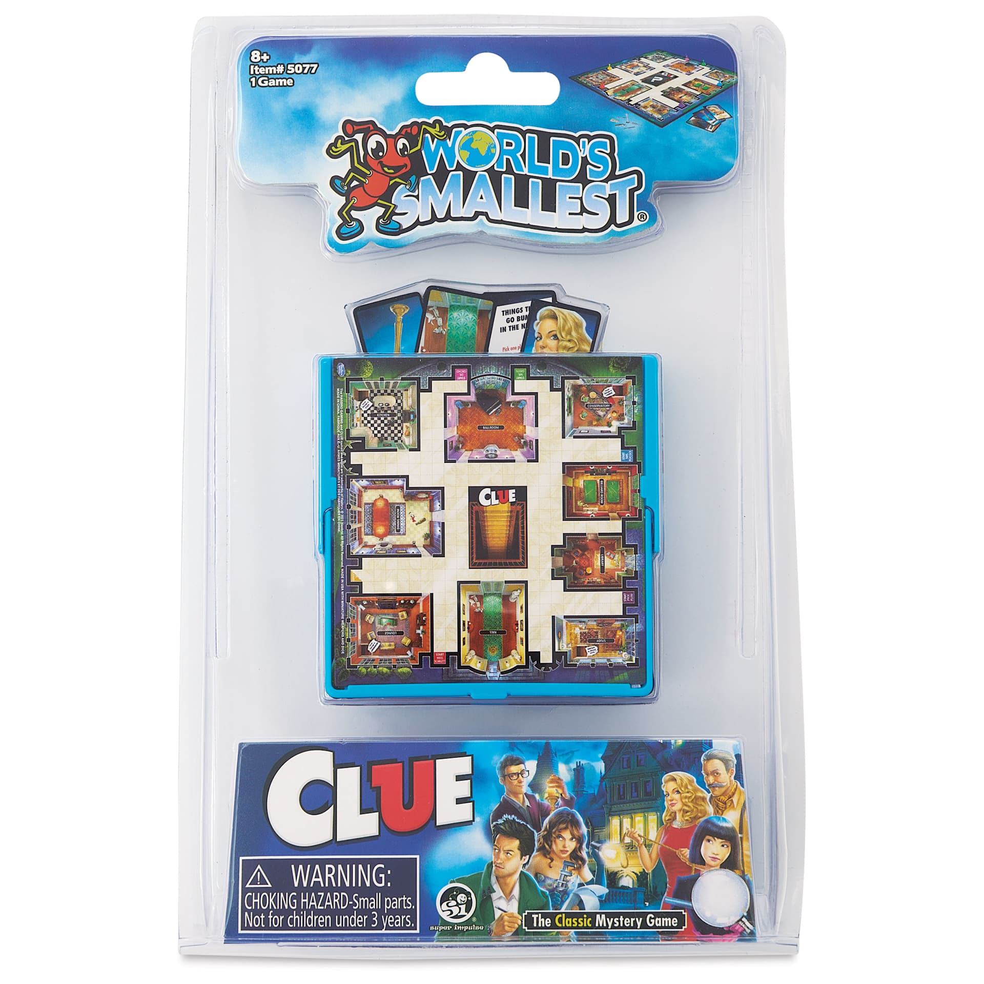 Super Impulse World's Smallest Clue Game, front of packaging