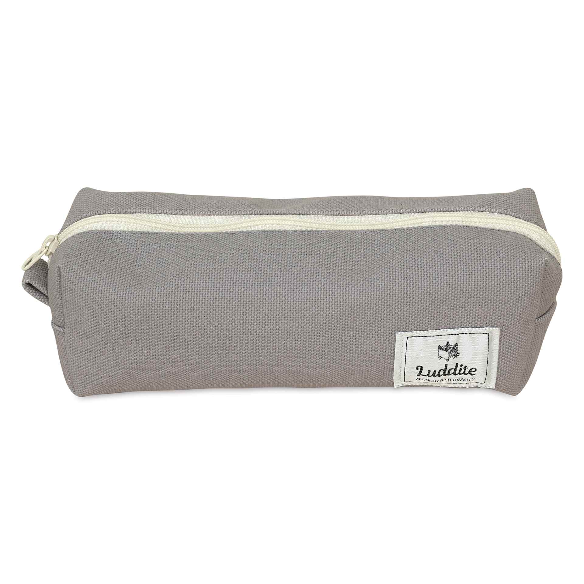 Luddite Canvas Box Pen Case - Grey, front